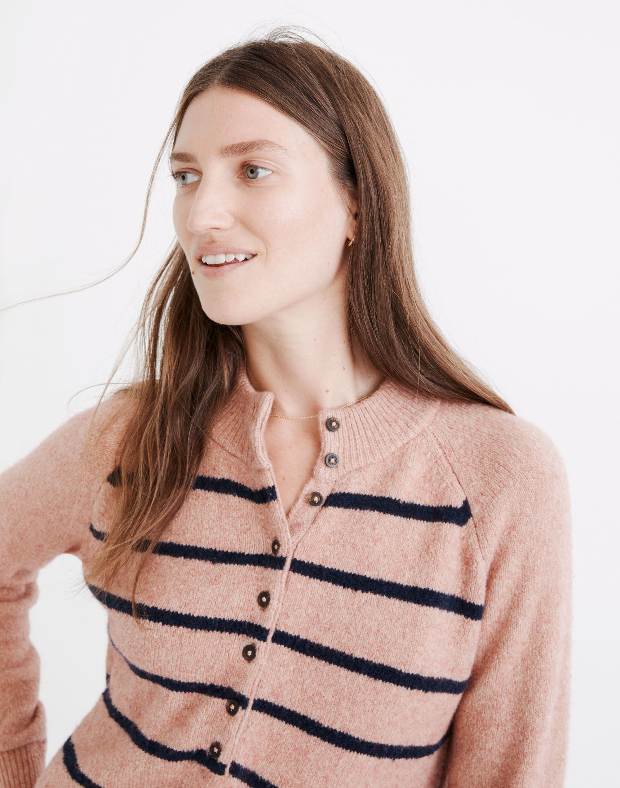 pembury henley mockneck sweater in stripe