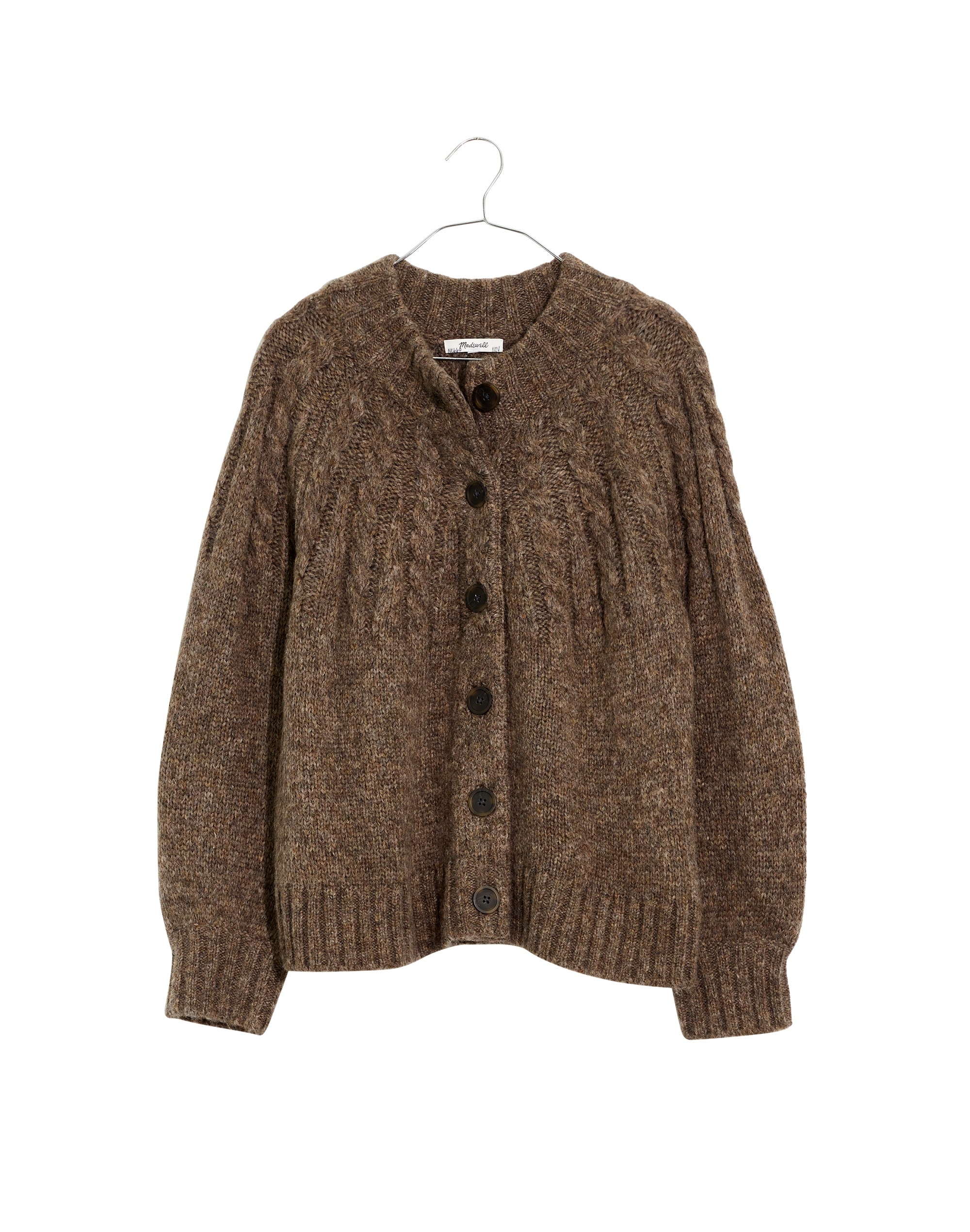 Harwood Cableknit Mockneck Cardigan Sweater