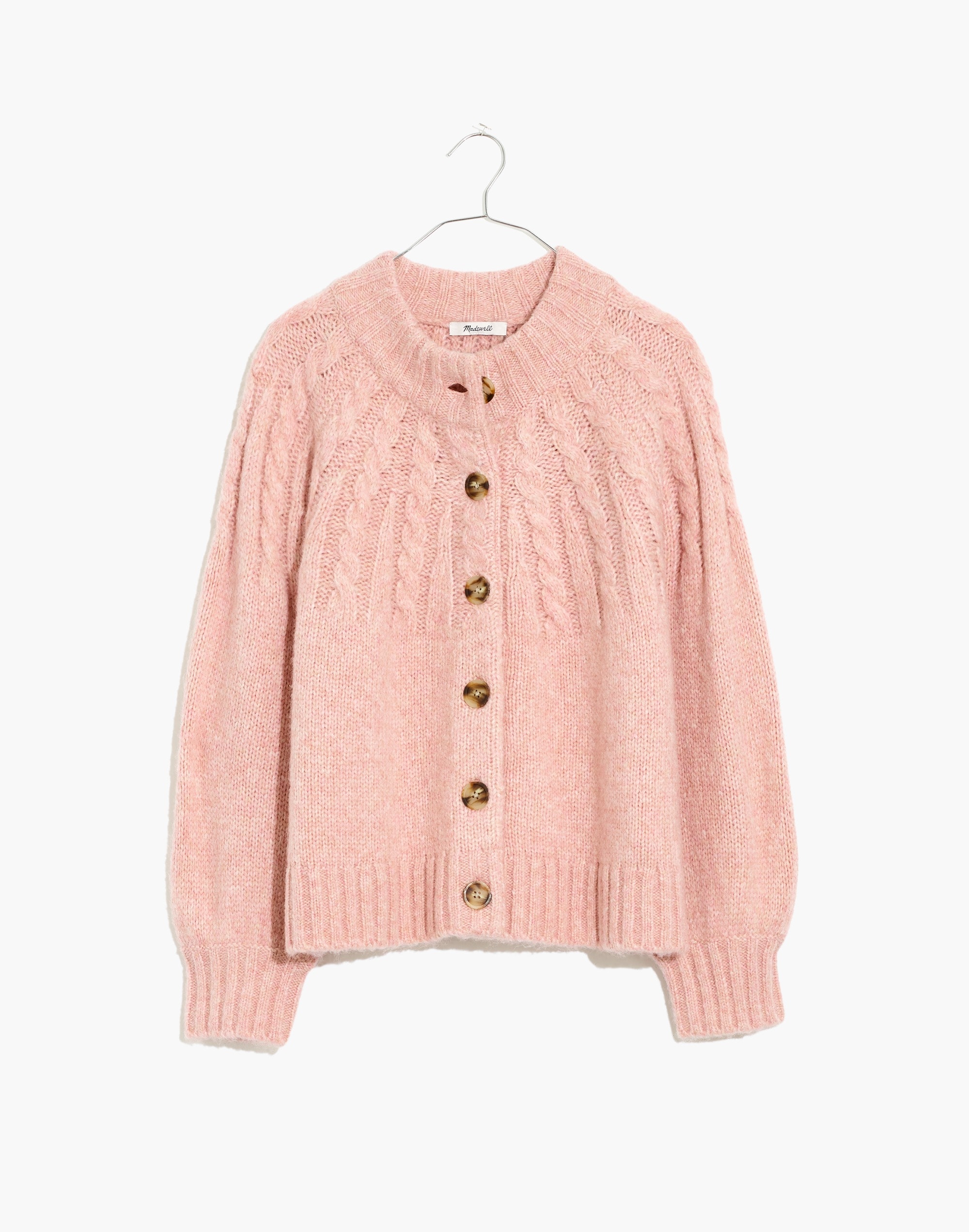 Harwood Cableknit Mockneck Cardigan Sweater