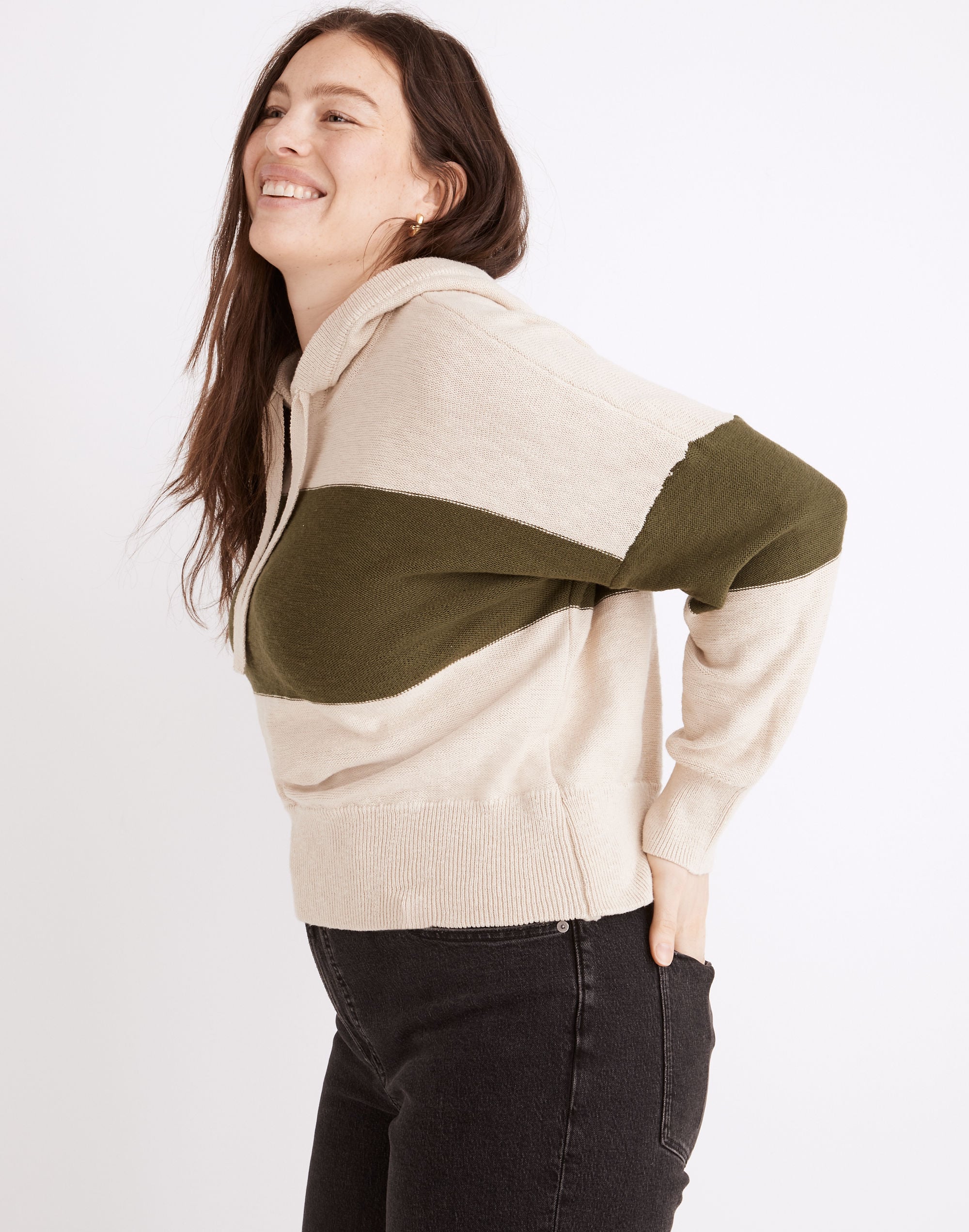 Clairview Hoodie Sweater in Colorblock