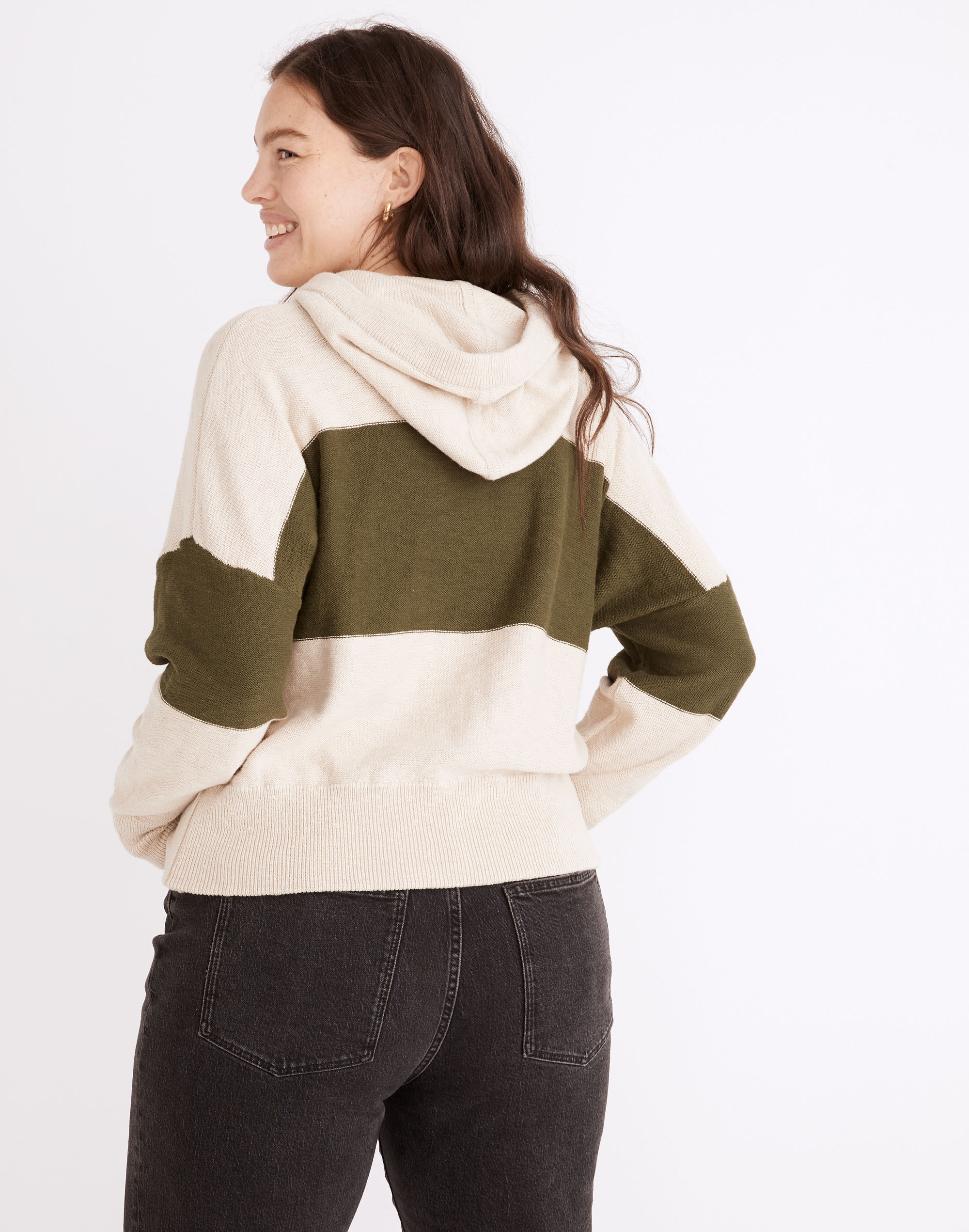 Clairview Hoodie Sweater in Colorblock