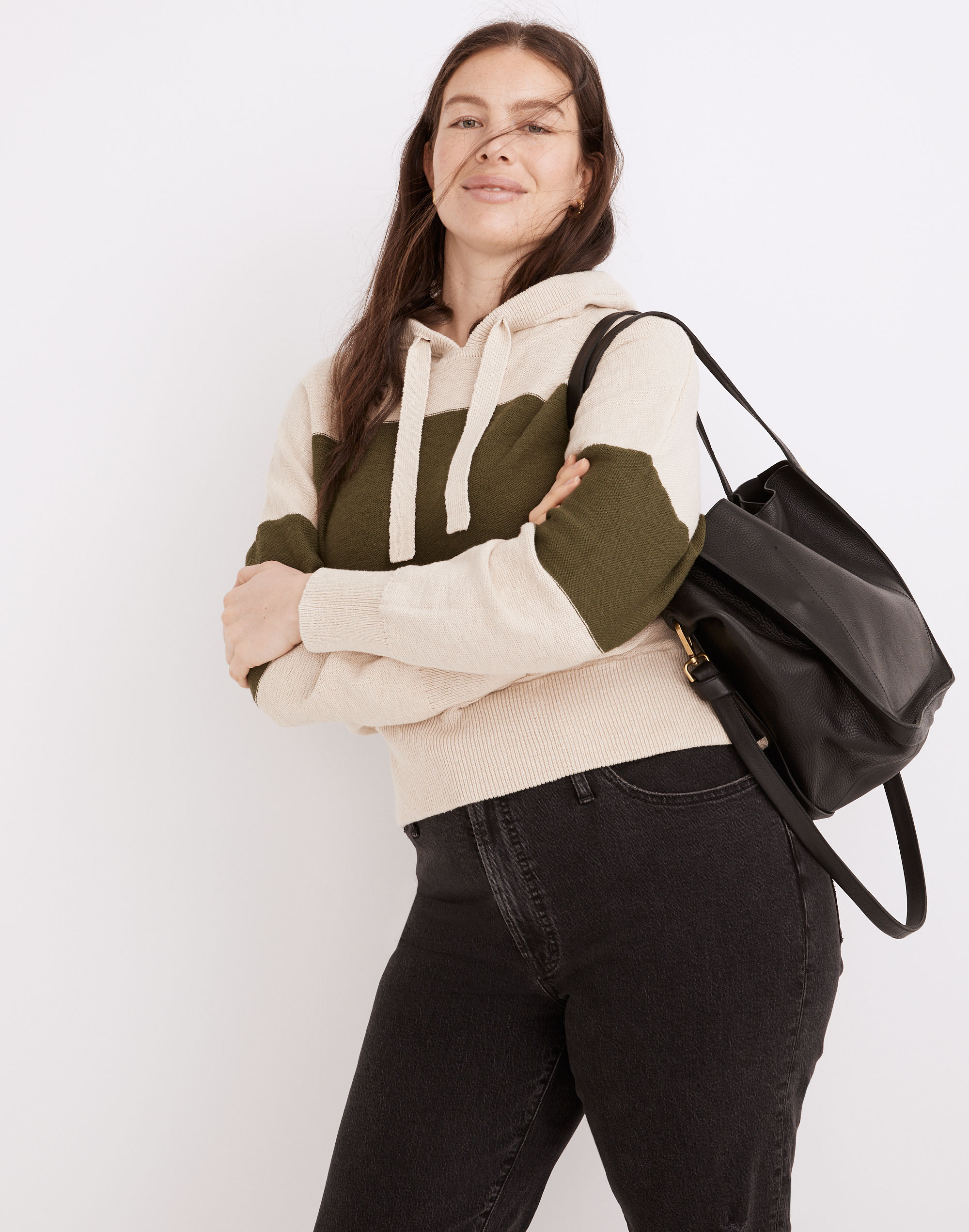 Clairview Hoodie Sweater in Colorblock