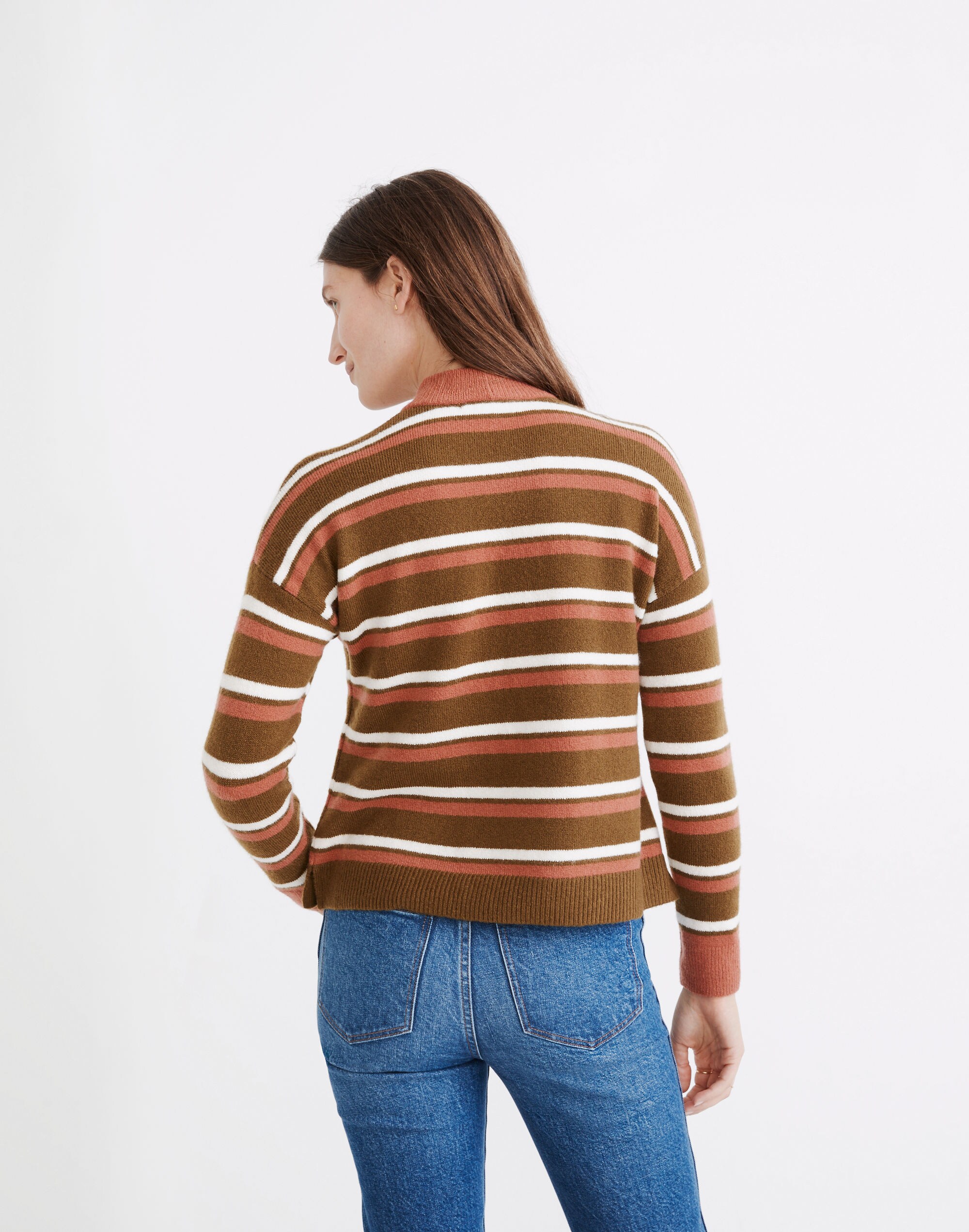 Redmond Mockneck Pocket Sweater in Stripe | Madewell