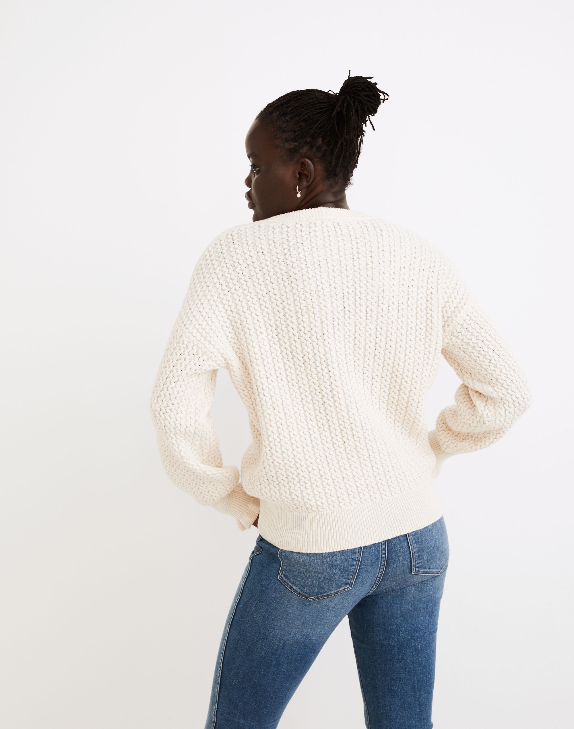 Ardmore Ruffle-Cuff Pullover Sweater