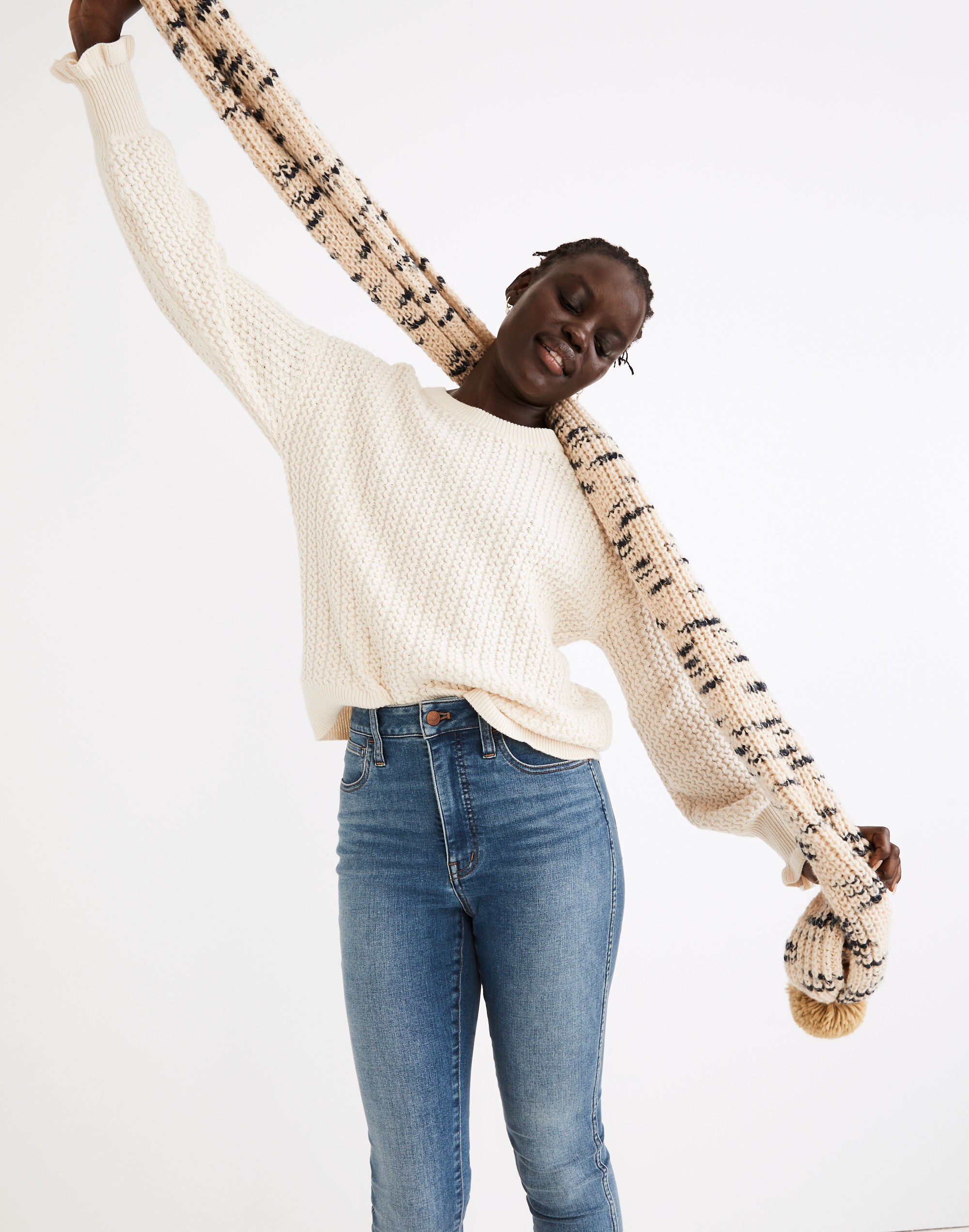 Ardmore Ruffle-Cuff Pullover Sweater