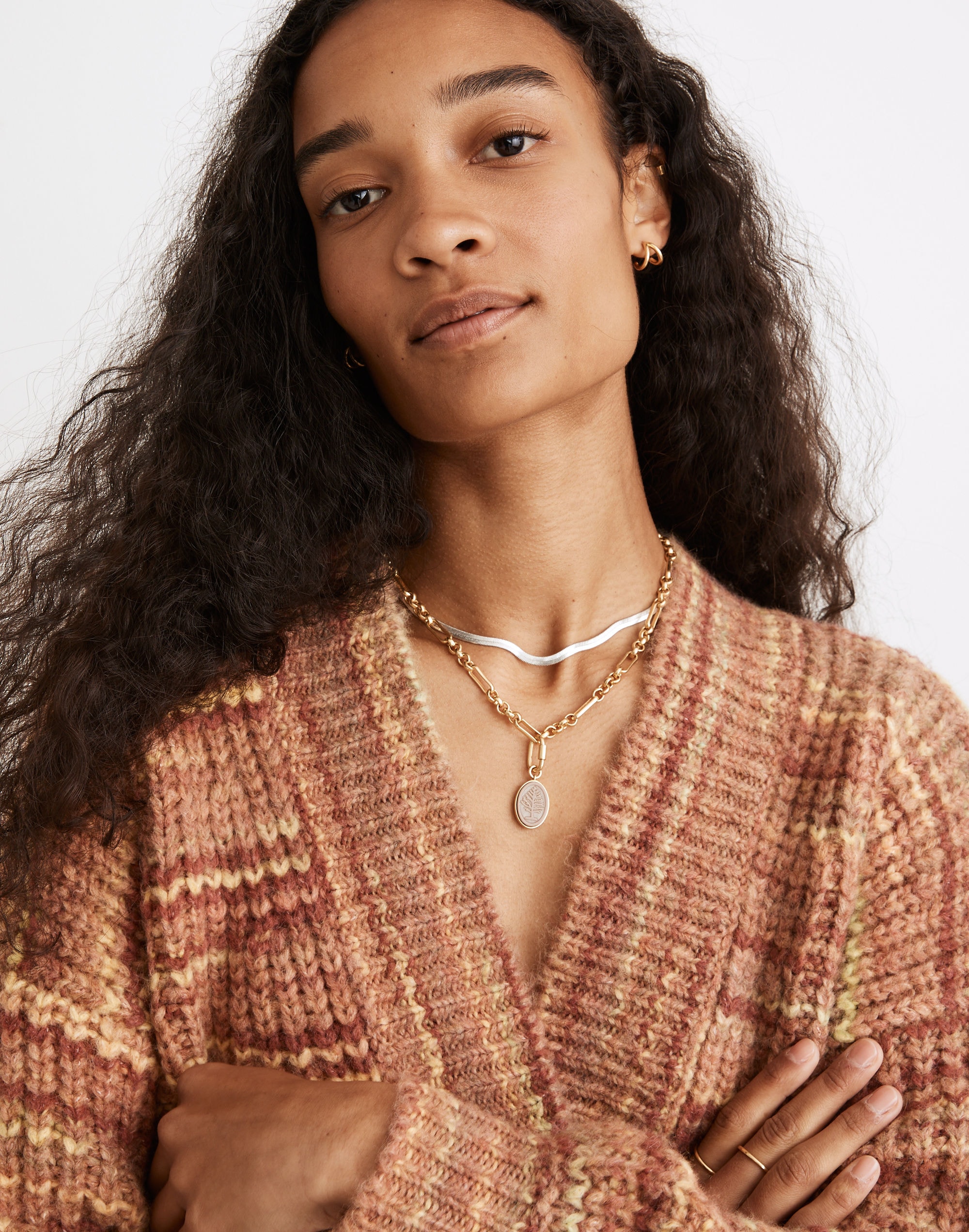 Space-Dyed Waller Crop Cardigan Sweater