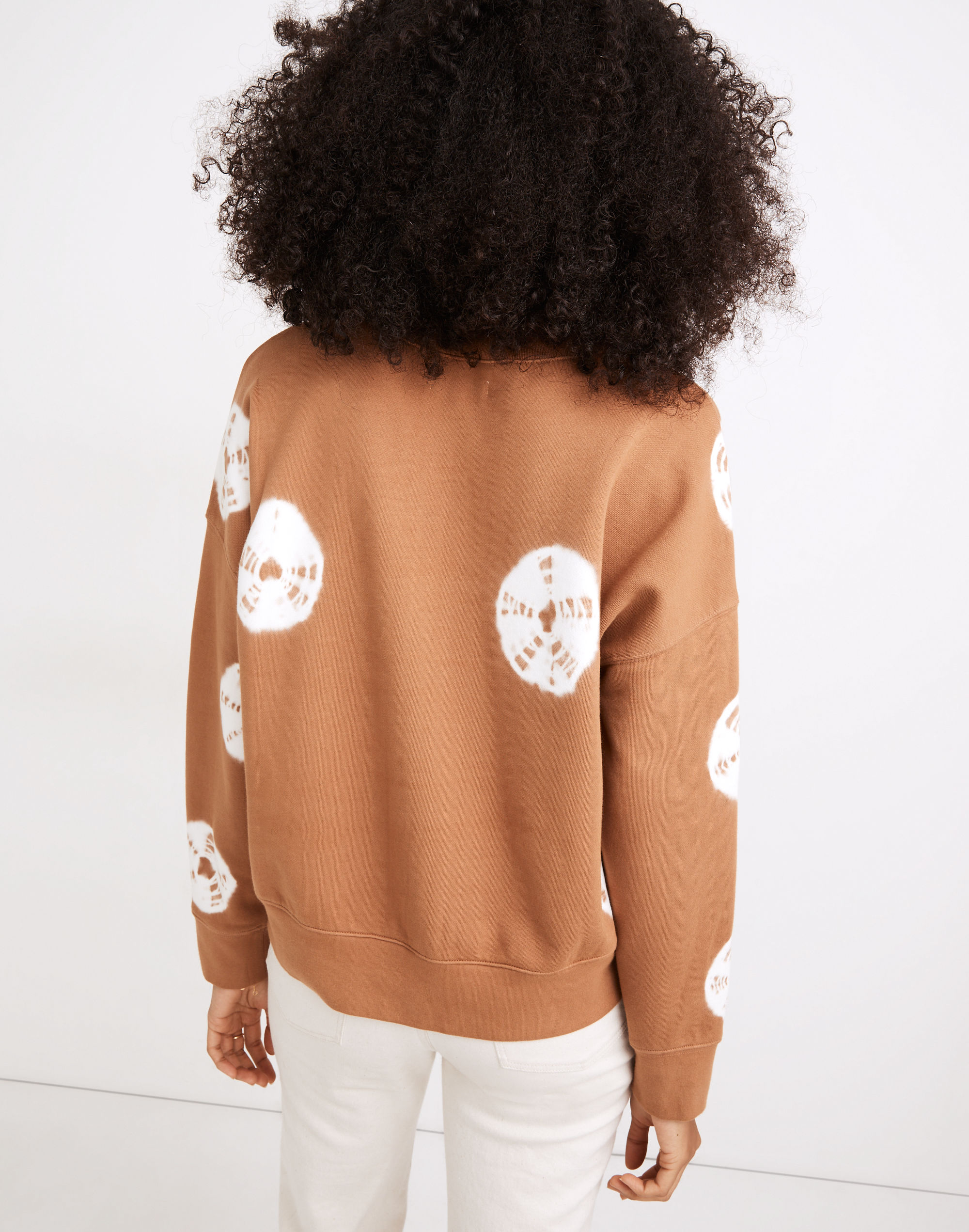 (Re)sourced Cotton Cardigan Sweatshirt in Tie-Dye Dot