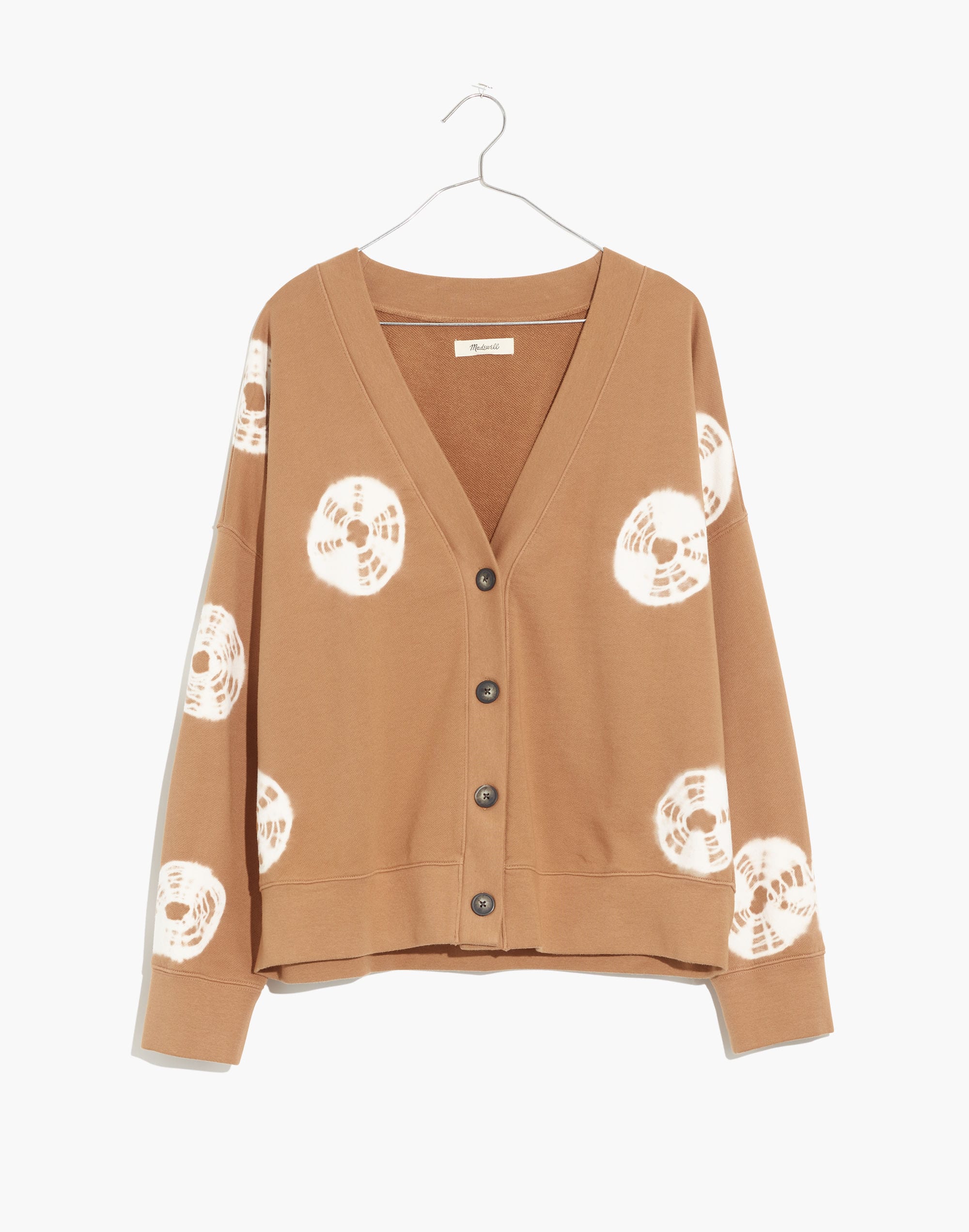 (Re)sourced Cotton Cardigan Sweatshirt in Tie-Dye Dot