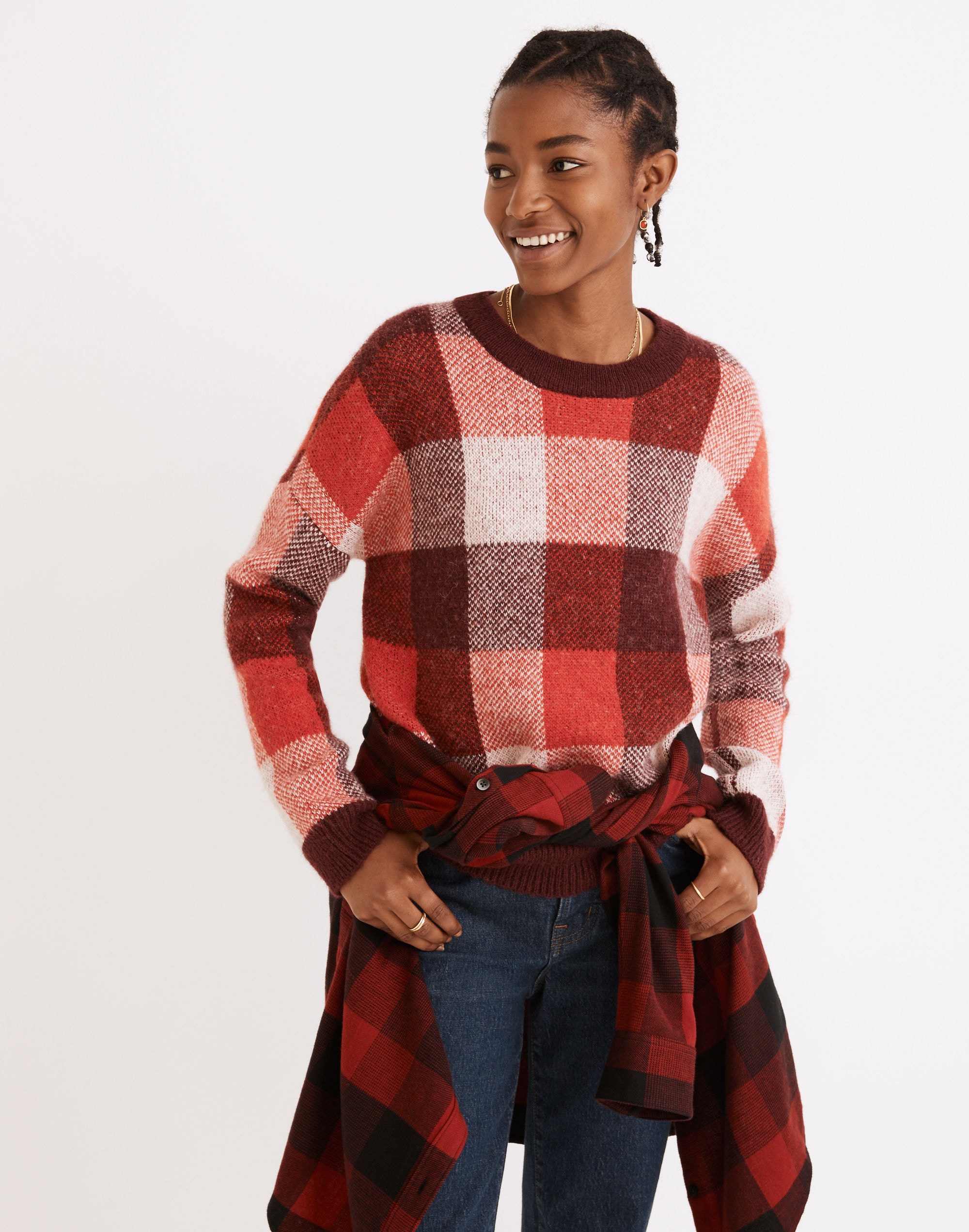 fenimore pullover sweater in plaid