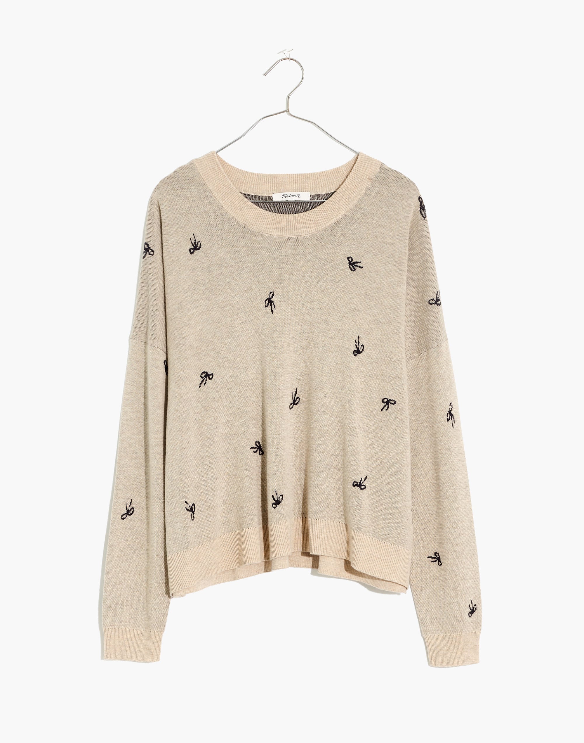 Bow Jacquard Pullover Sweater
