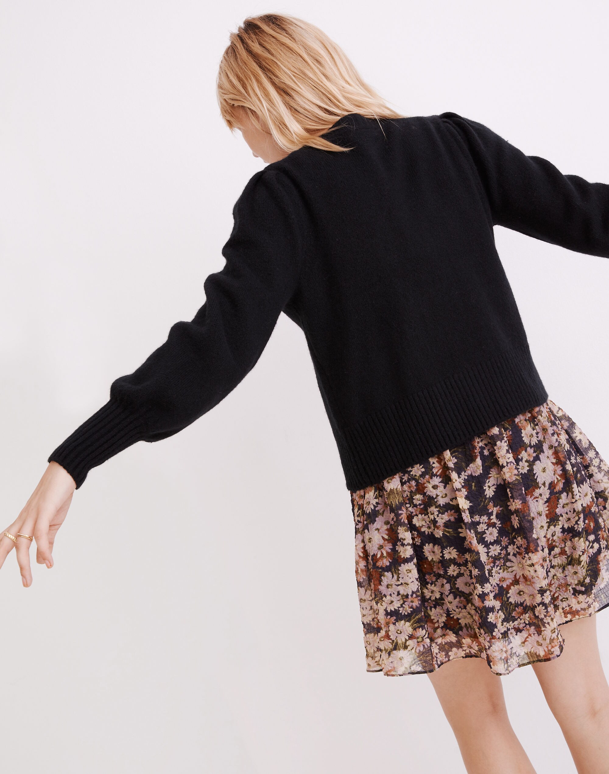 Edencroft Pleat-Sleeve Cardigan Sweater