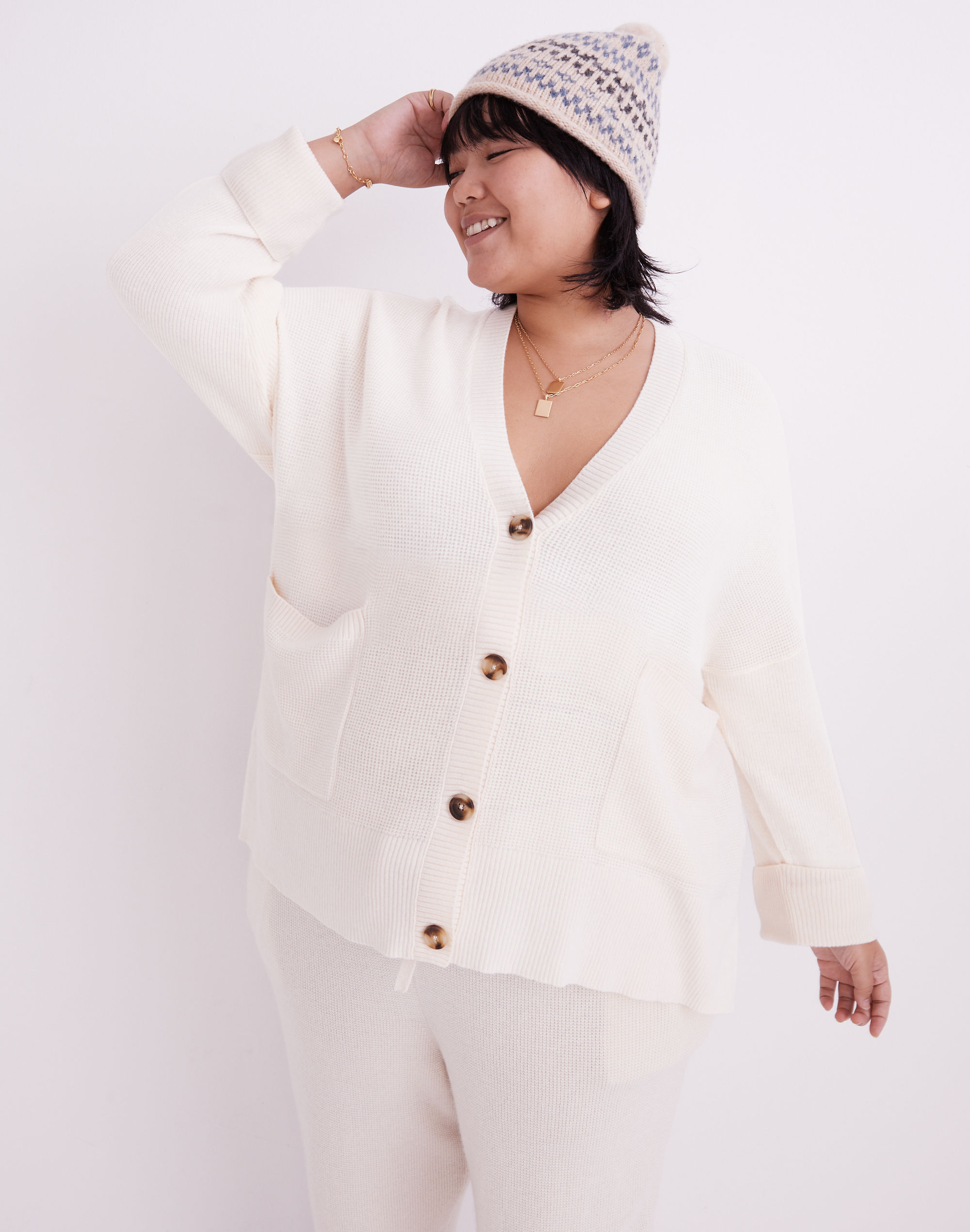 Asherton Waffle Cardigan Sweater