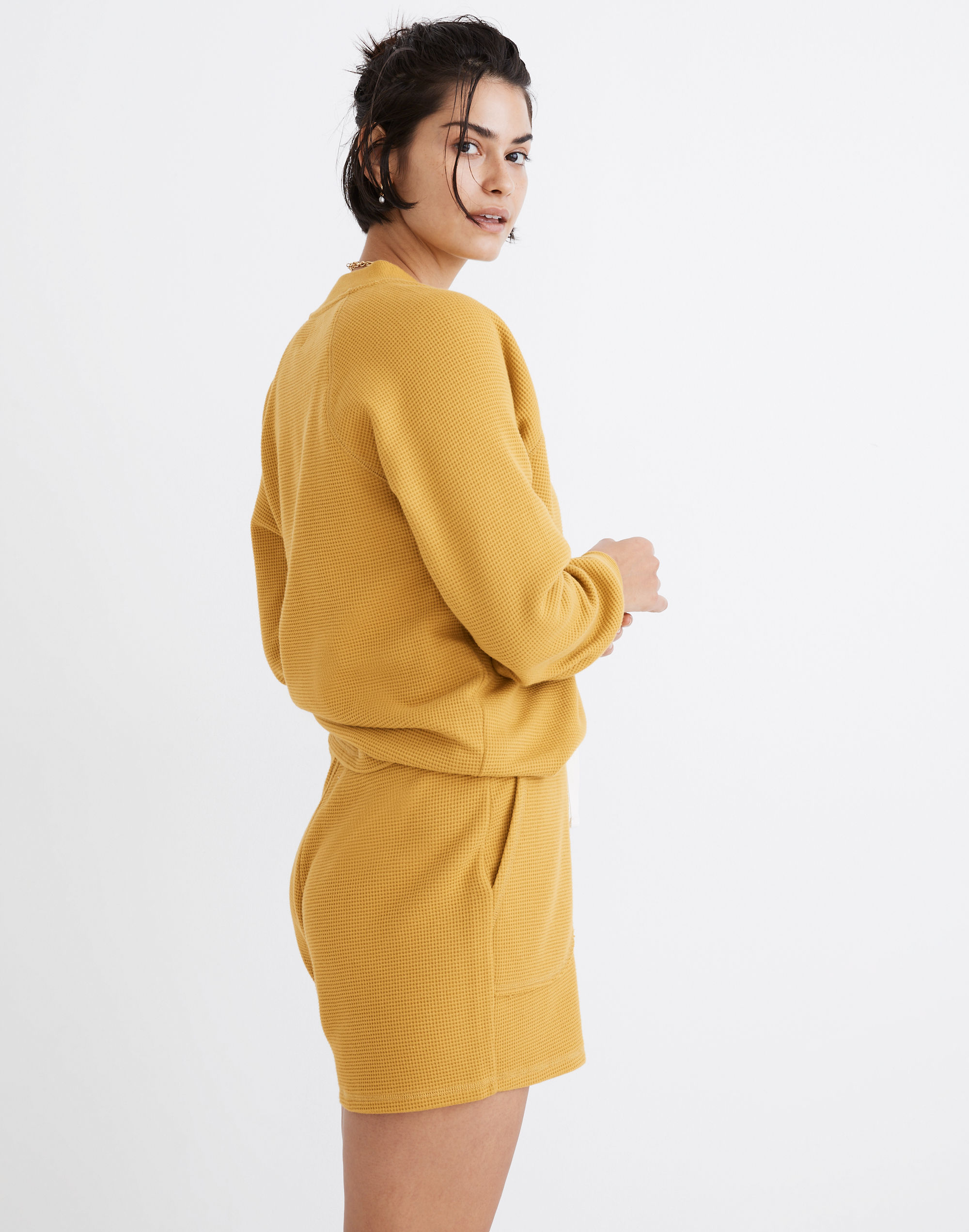 MWL Textured Waffle V-Neck Henley Sweatshirt