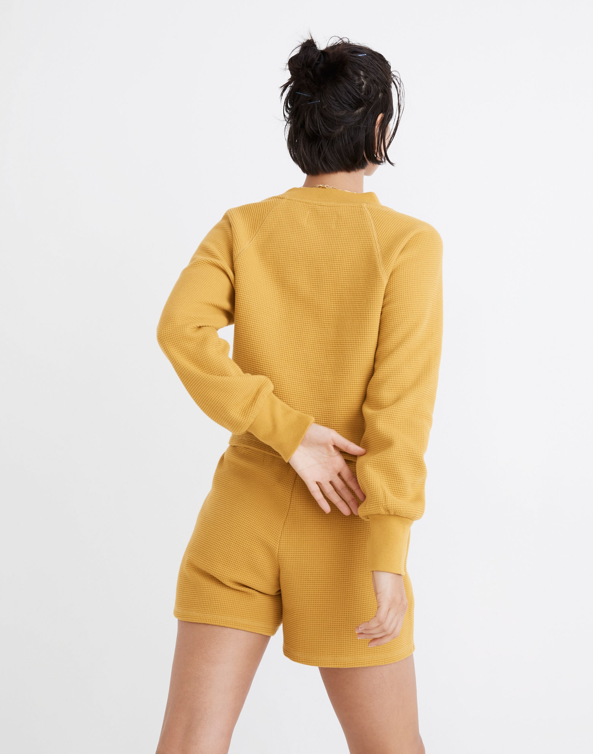 MWL Textured Waffle V-Neck Henley Sweatshirt