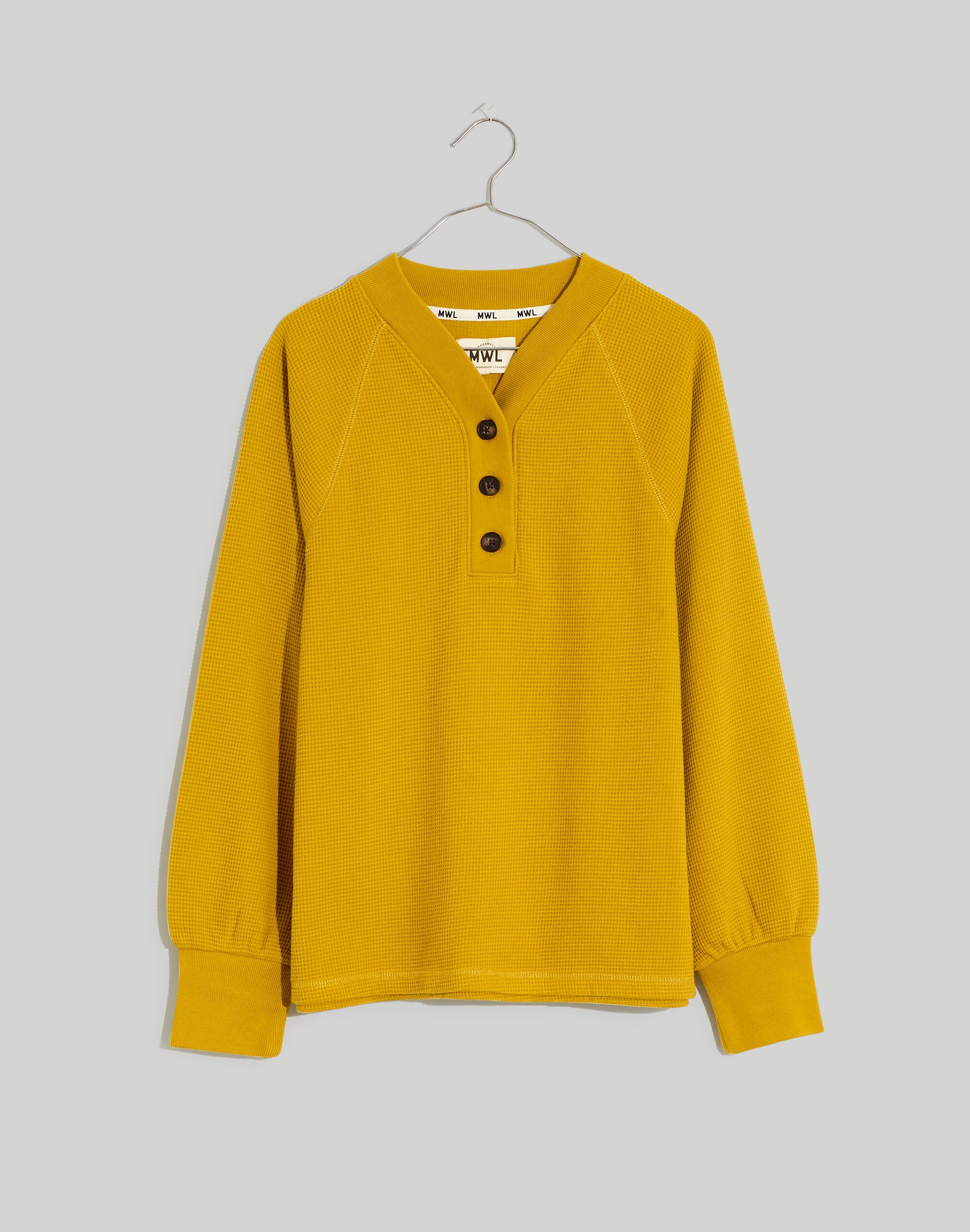 MWL Textured Waffle V-Neck Henley Sweatshirt