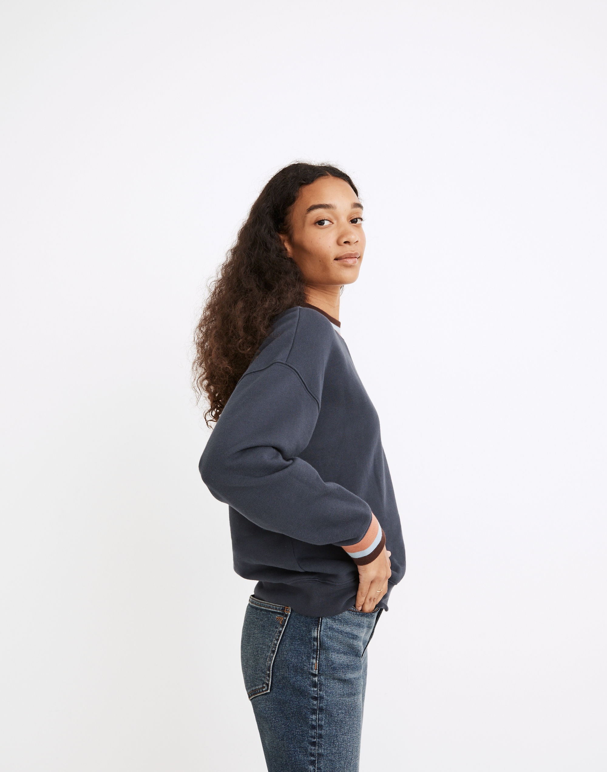(Re)sourced Cotton Studio Ringer Mockneck Sweatshirt