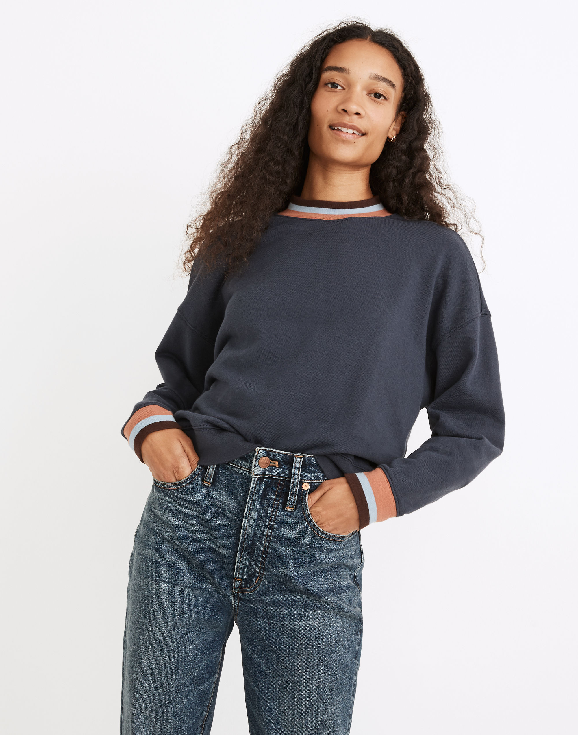 (Re)sourced Cotton Studio Ringer Mockneck Sweatshirt
