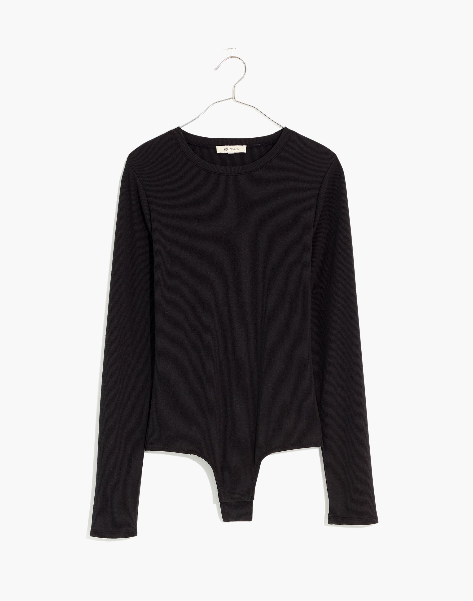 ribbed crewneck full-coverage bodysuit