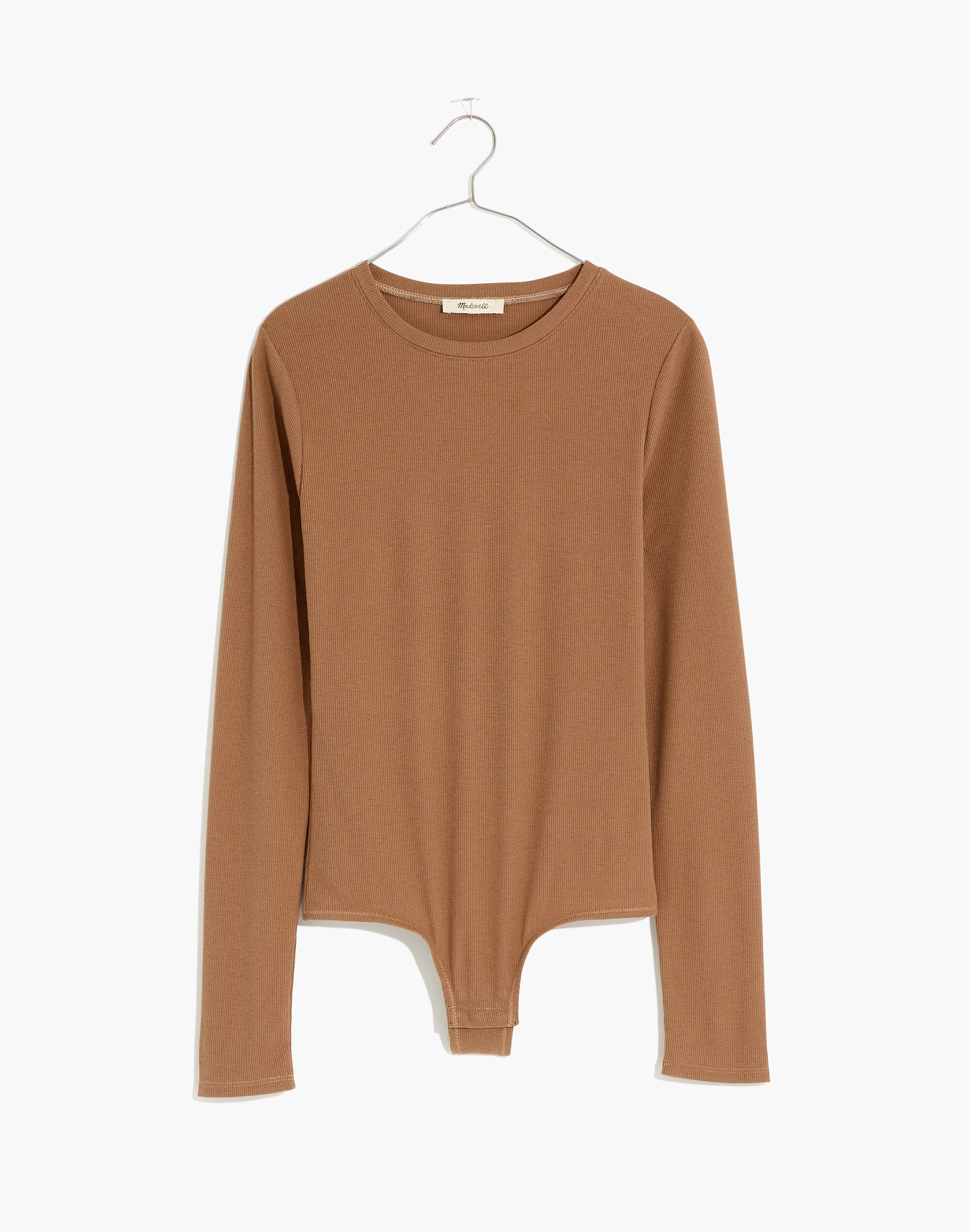 Ribbed Crewneck Full-Coverage Bodysuit