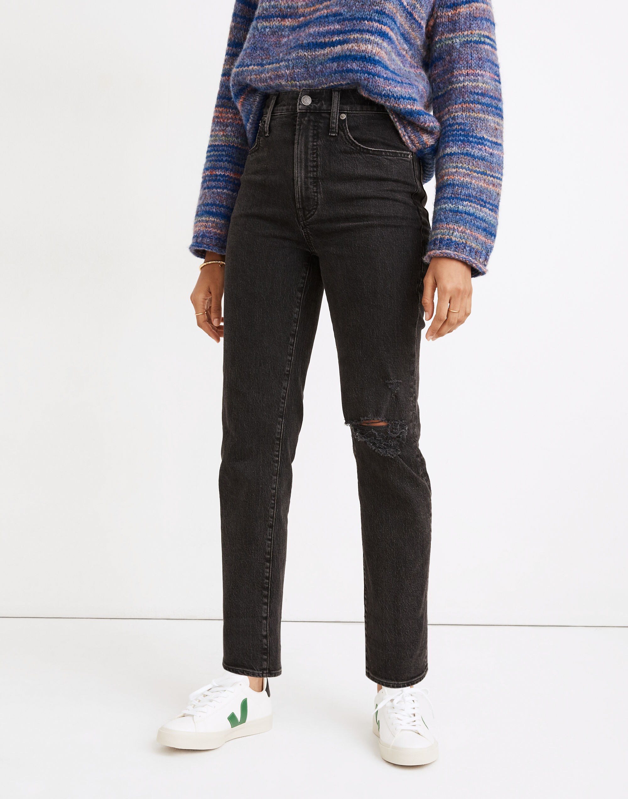 The Perfect Vintage Straight Jean in Rosella Wash: Ripped Edition