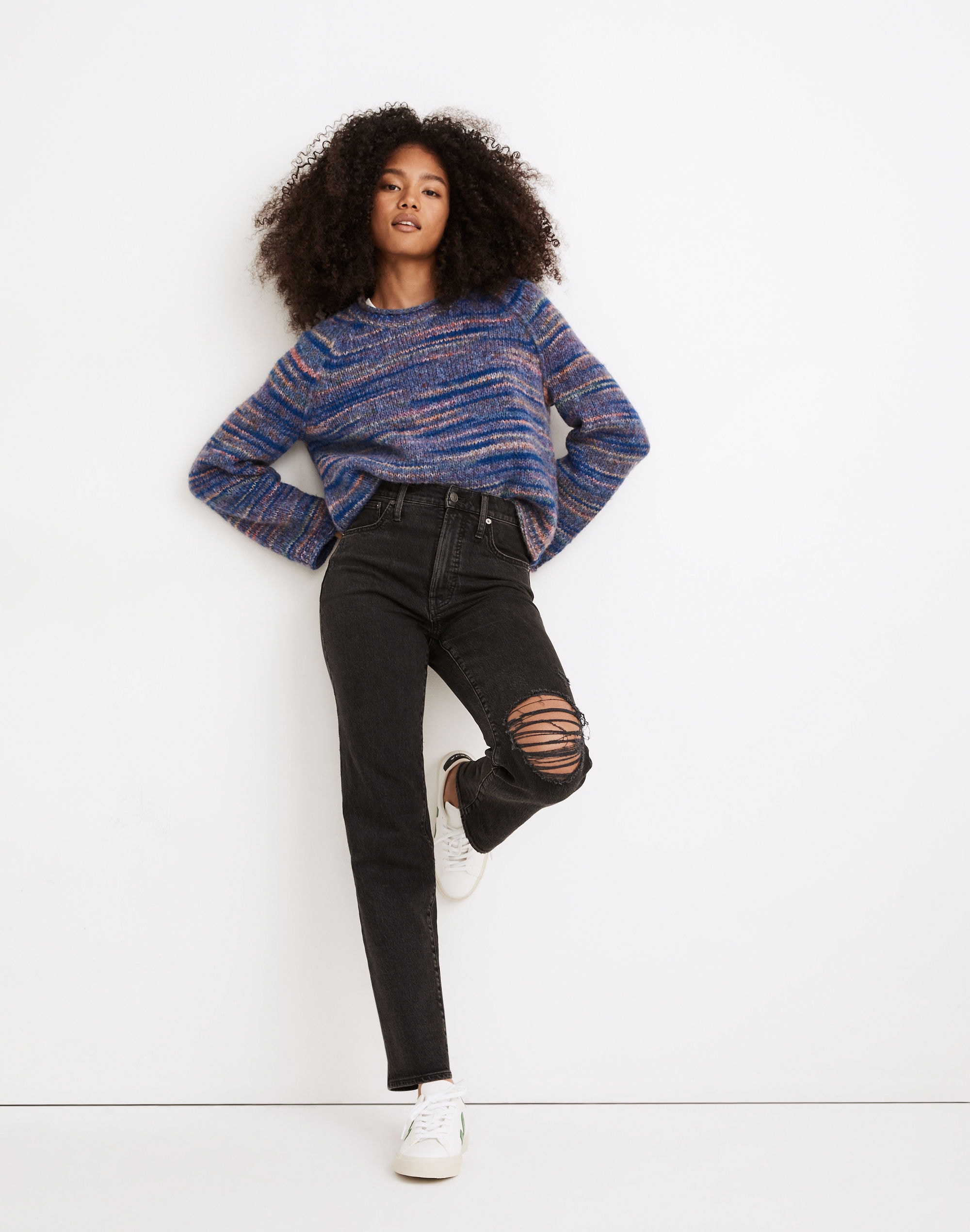 The Perfect Vintage Straight Jean in Rosella Wash: Ripped Edition