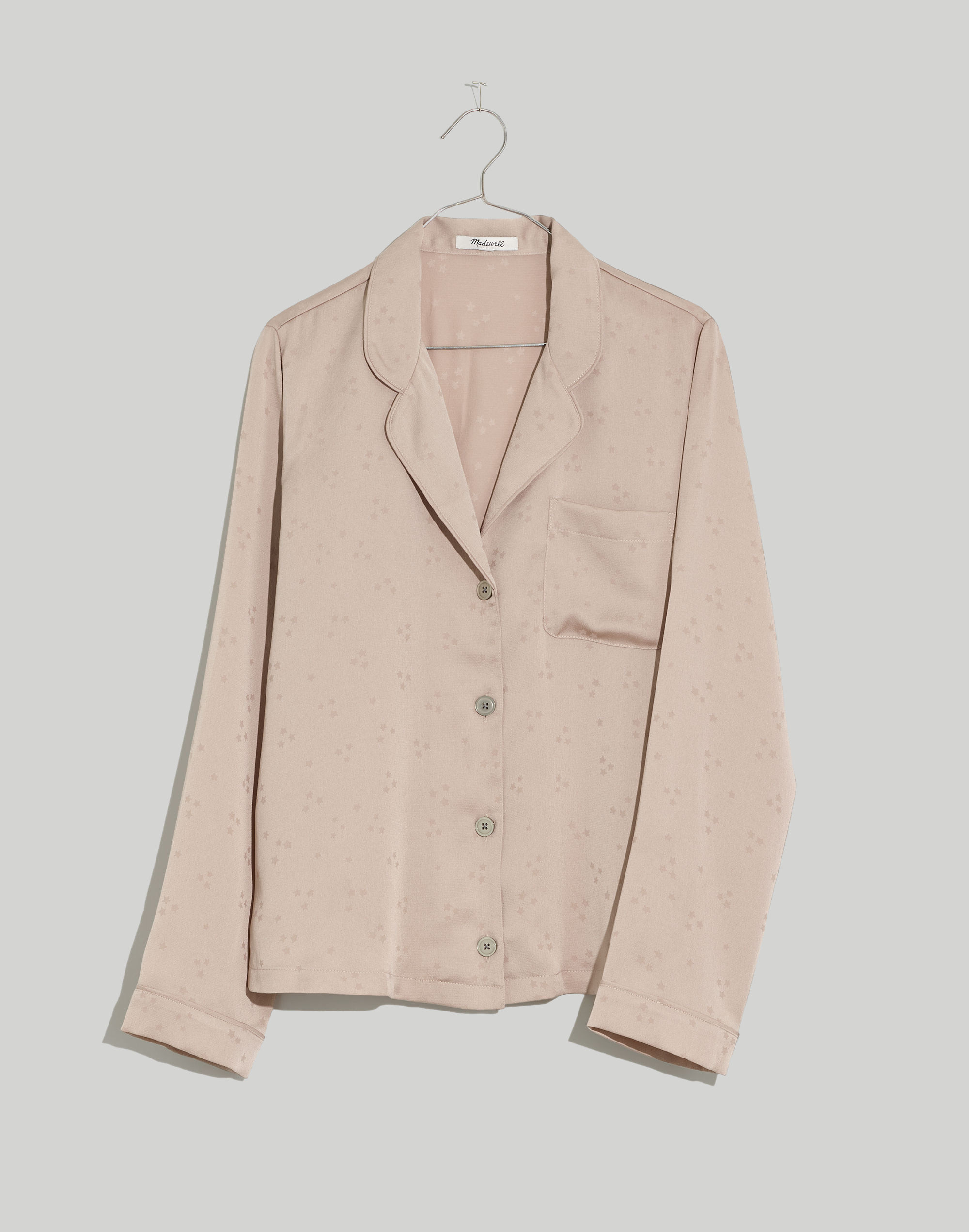 Night Stars Satin Bedtime Long-Sleeve Pajama Top