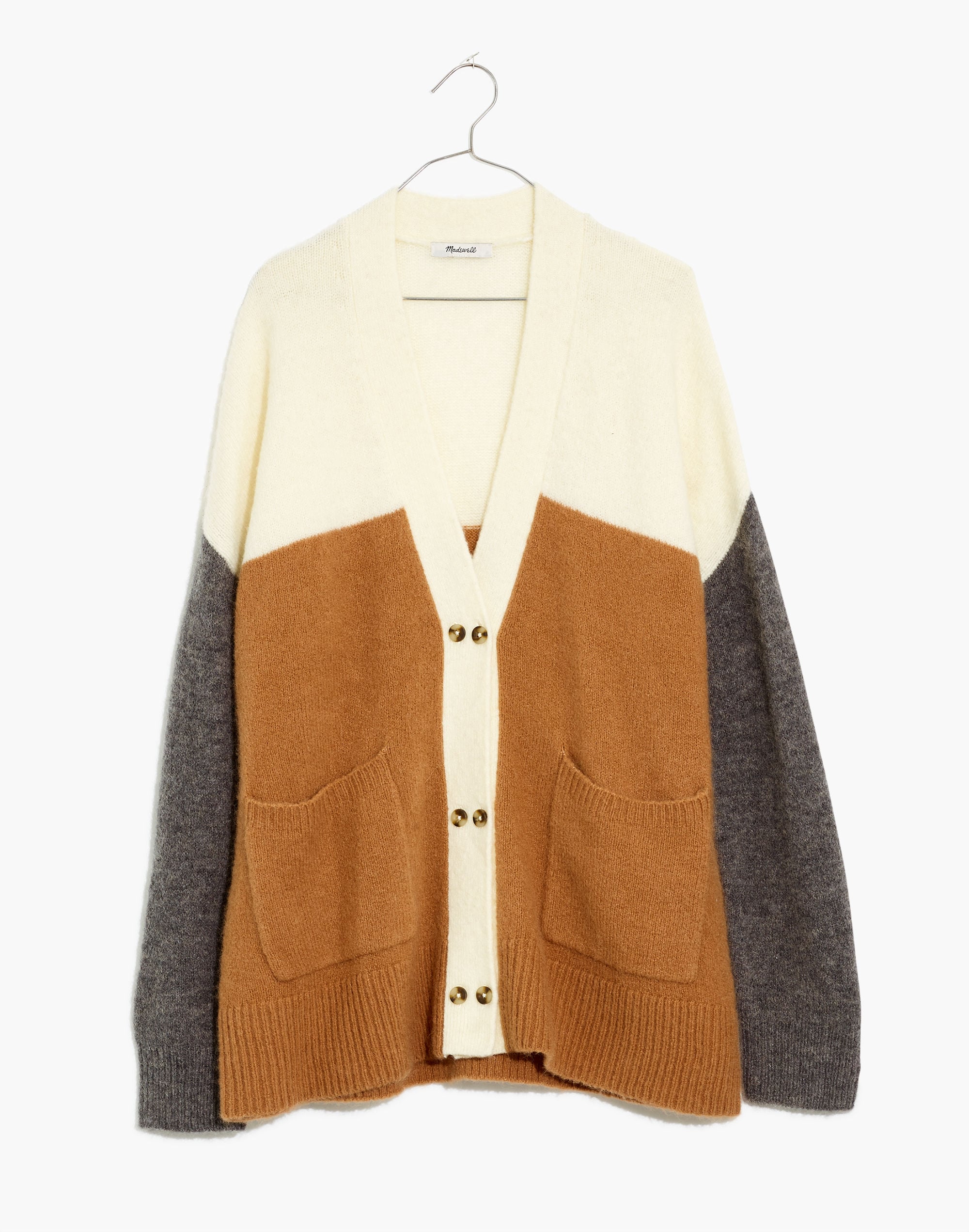 Allston Double-Button Cardigan Sweater in Colorblock