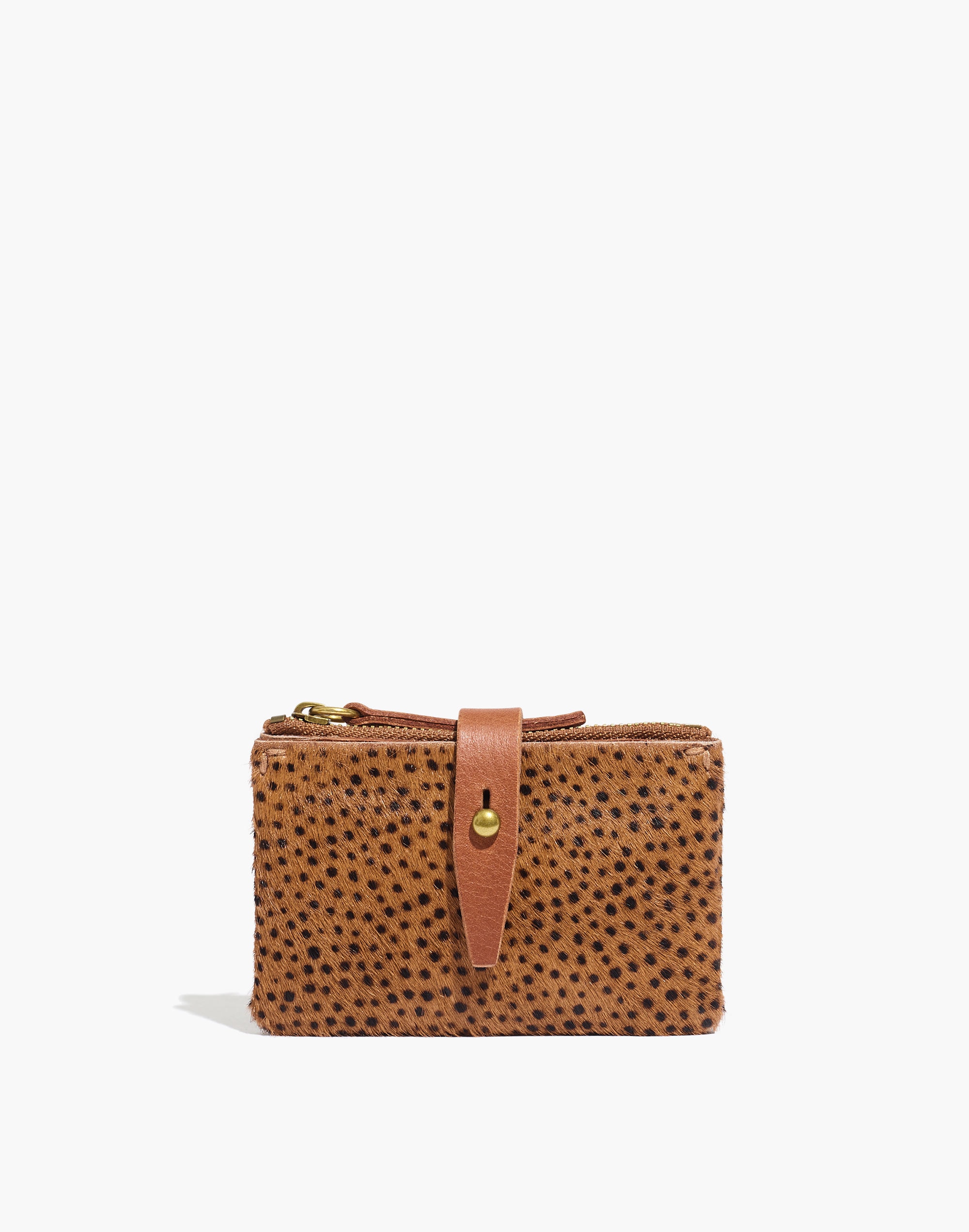 the calf hair accordion wallet in spot dot