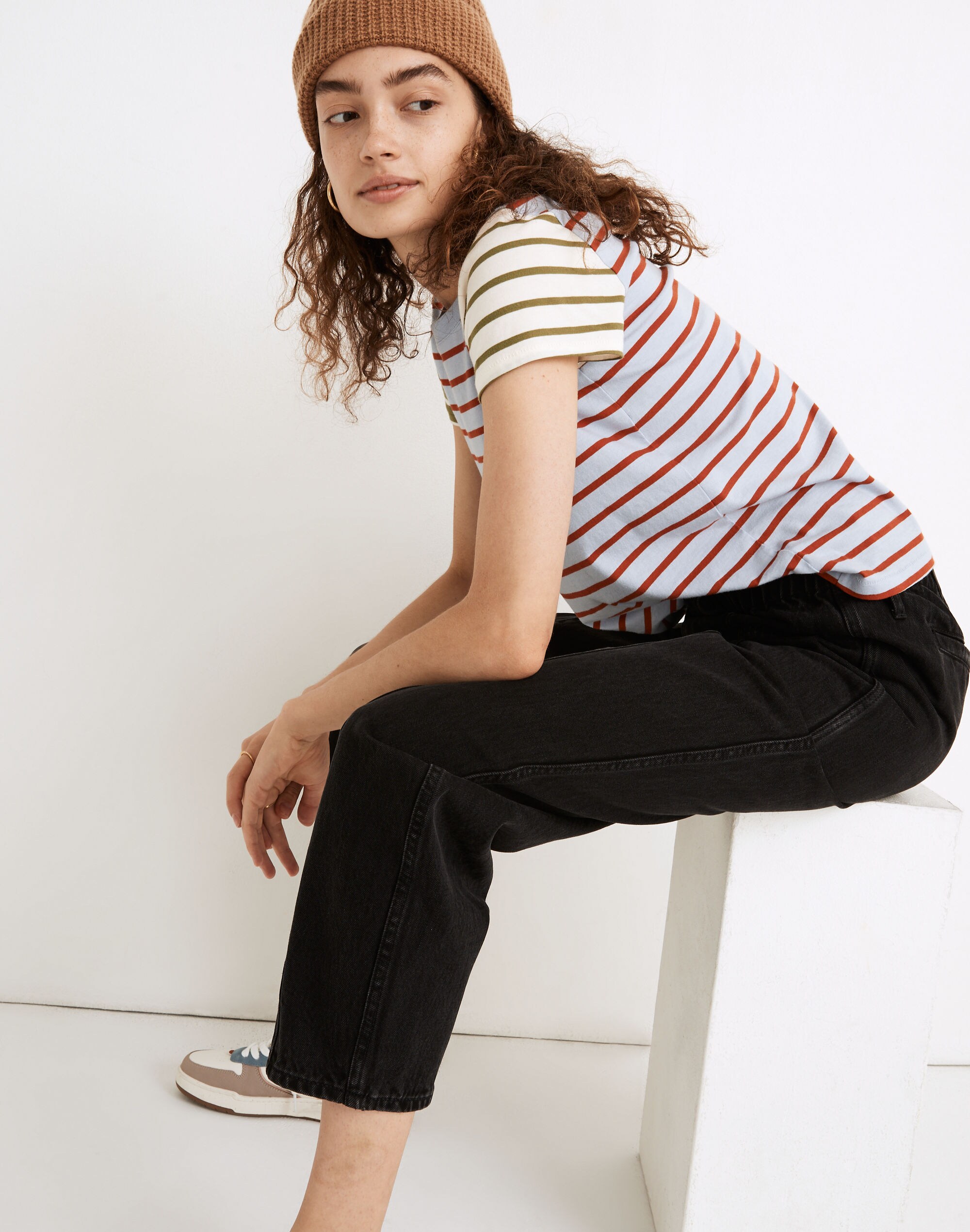 Northside Vintage Tee in Colorblock Stripe
