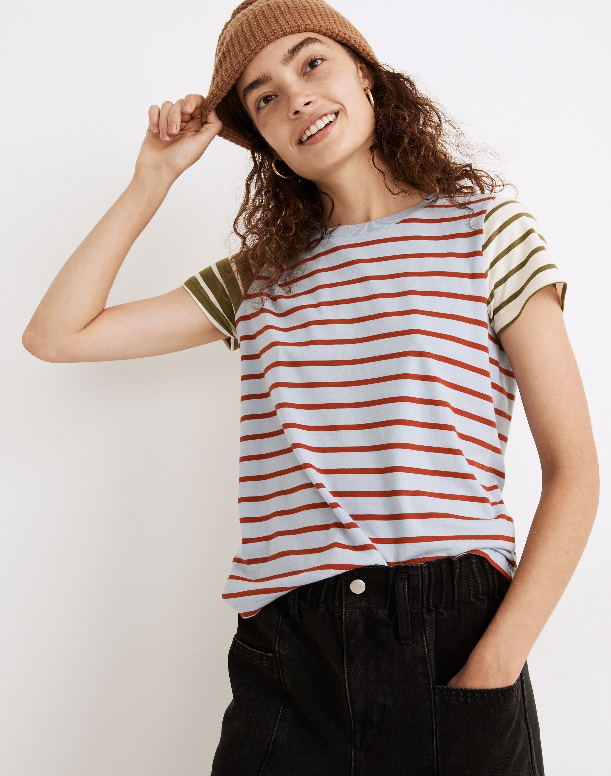 Northside Vintage Tee in Colorblock Stripe