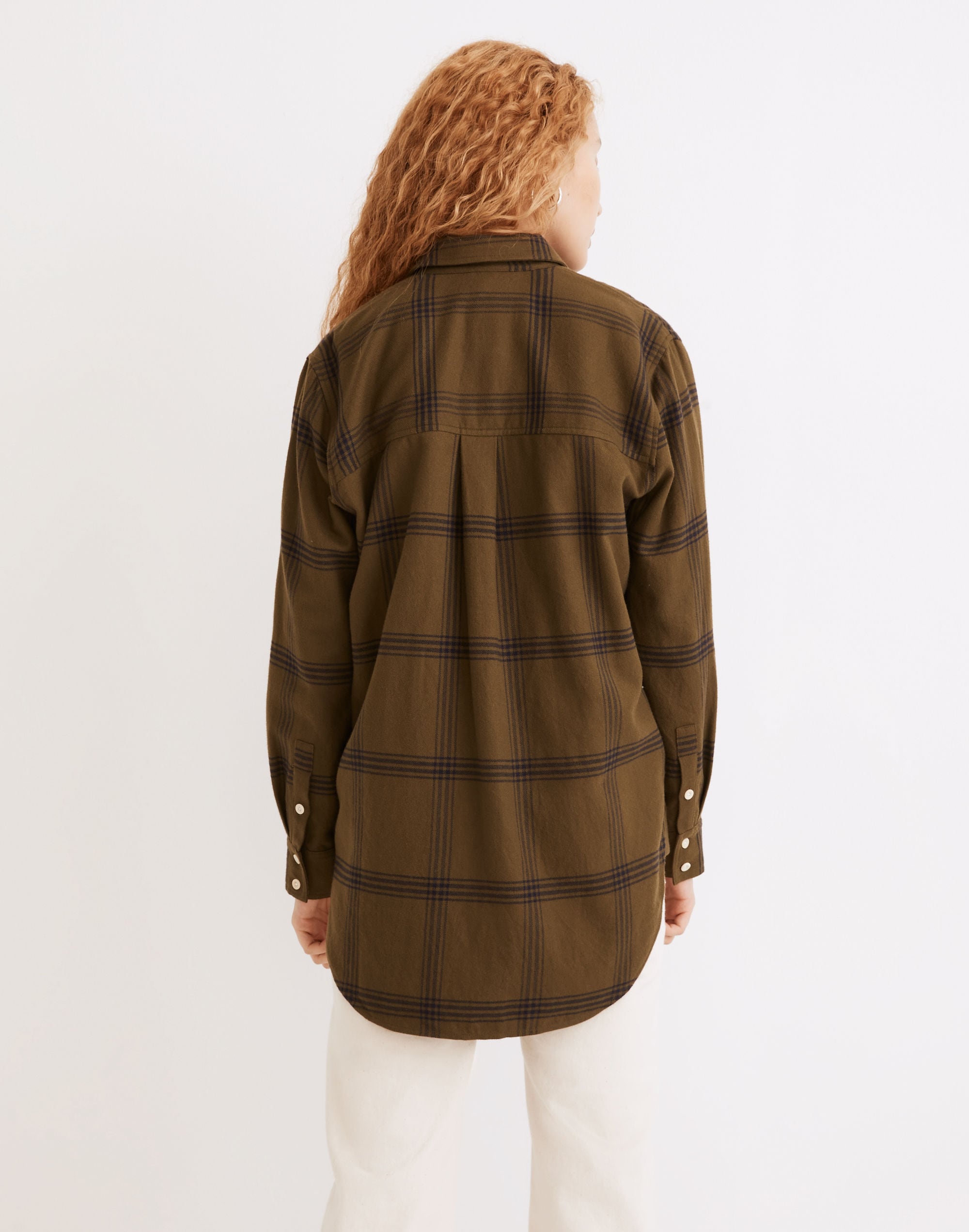 Flannel Oversized Ex-Boyfriend Tunic Shirt in Windowpane