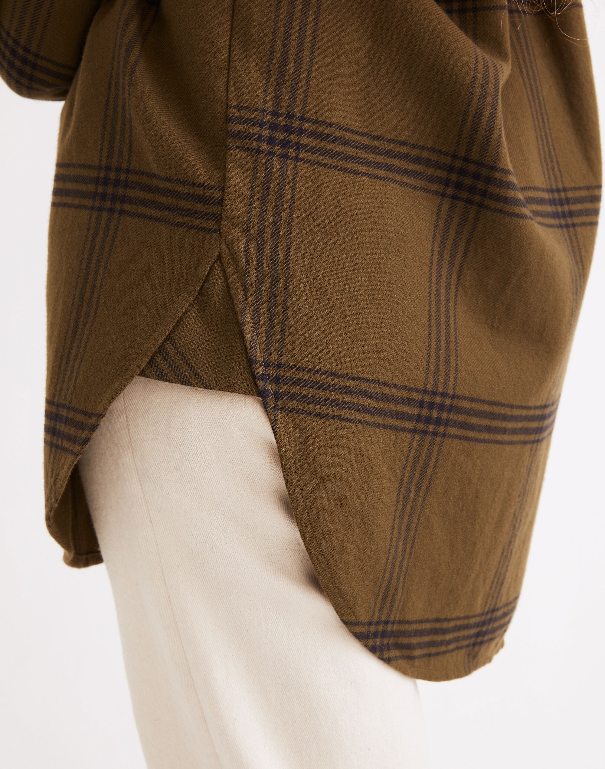 Flannel Oversized Ex-Boyfriend Tunic Shirt in Windowpane