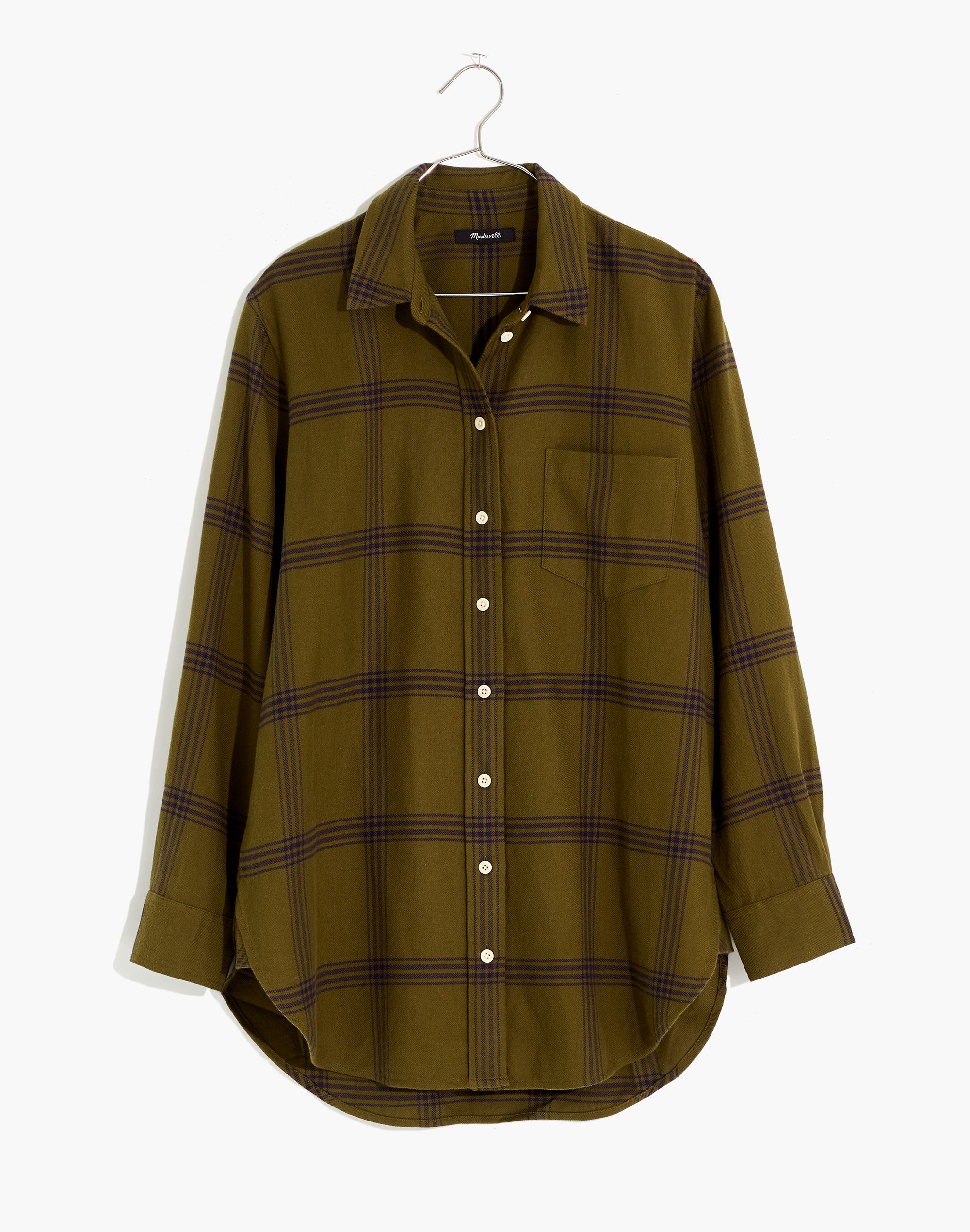 Flannel Oversized Ex-Boyfriend Tunic Shirt in Windowpane
