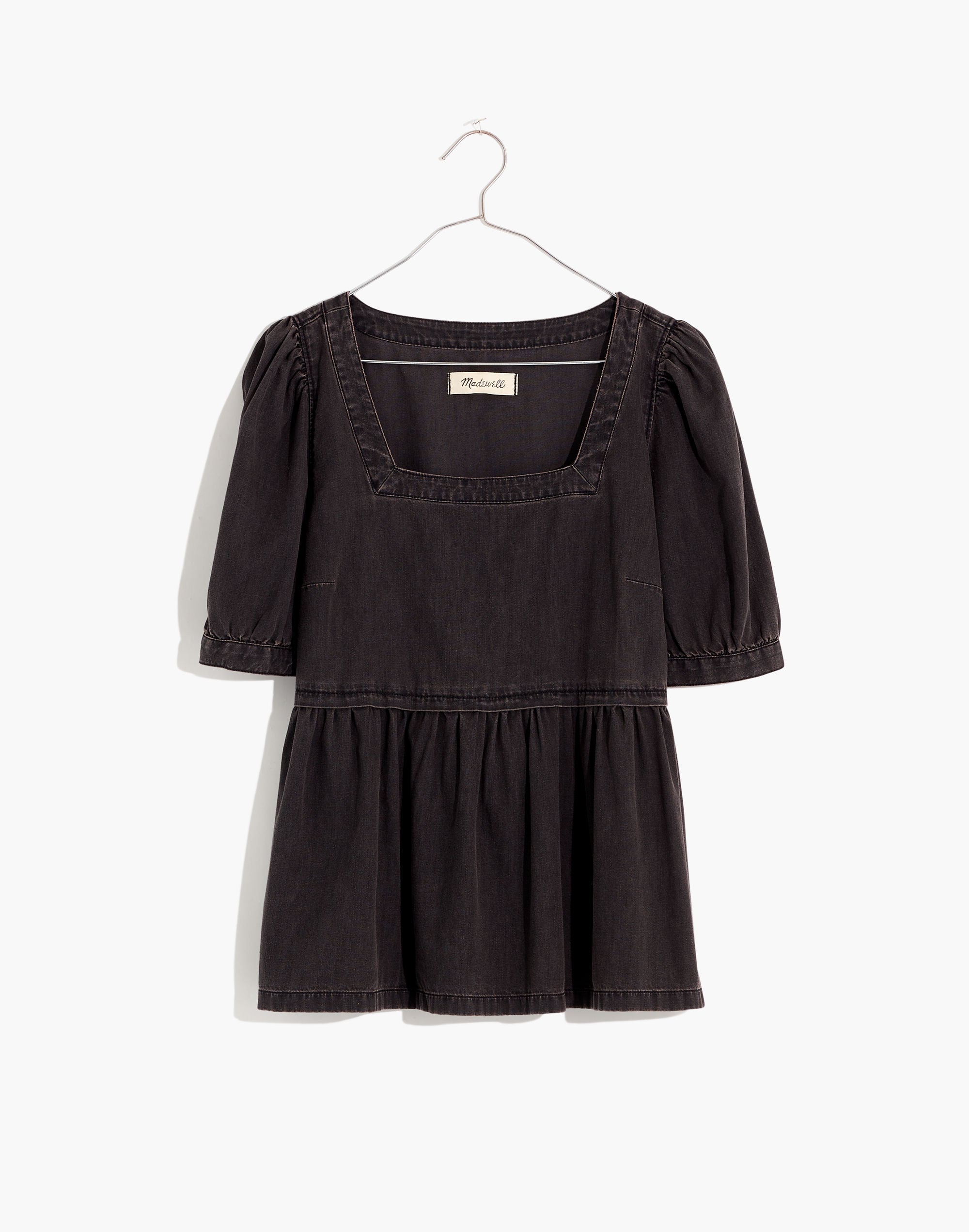 Denim Babydoll Top in Lunar Wash