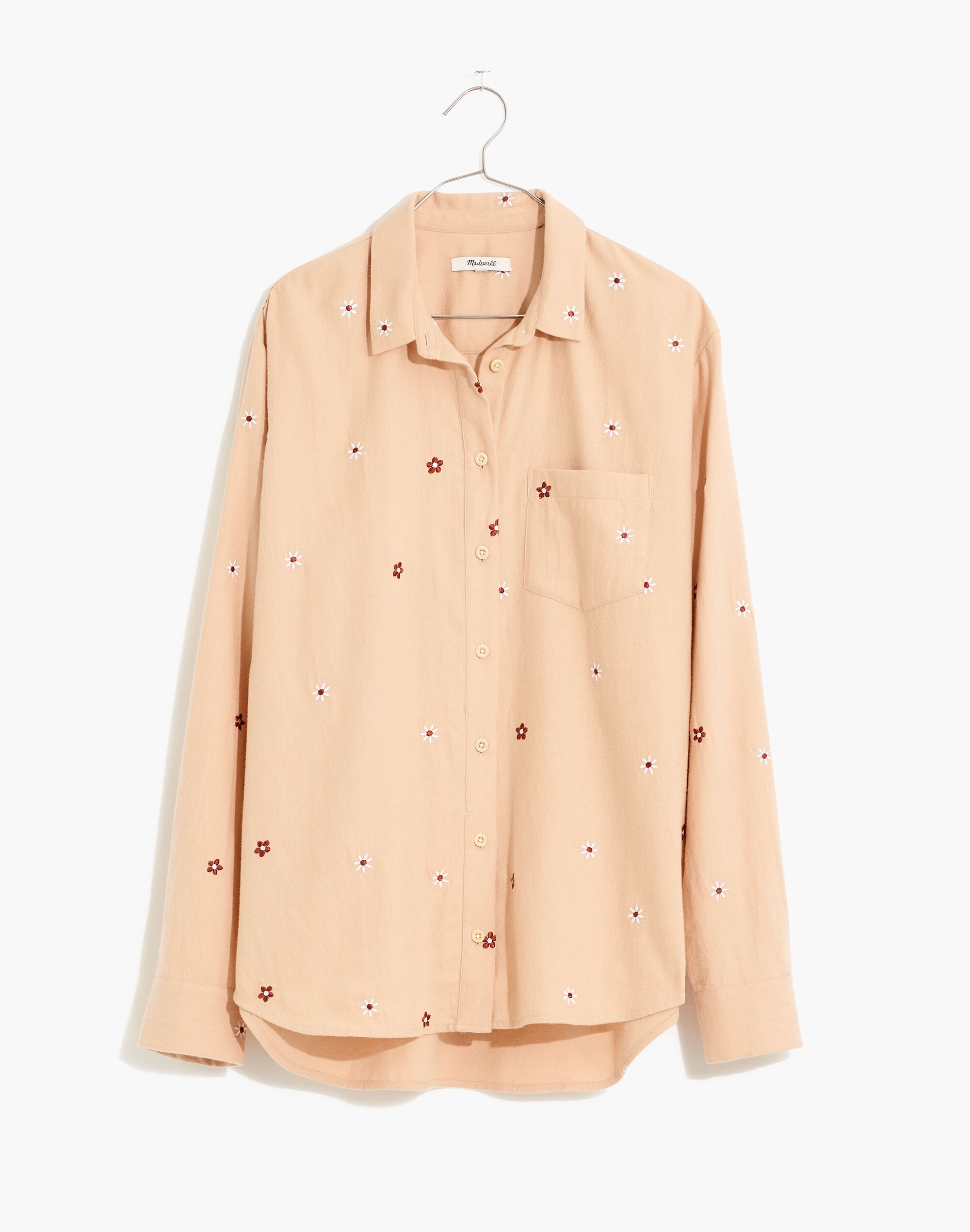 Daisy Embroidered Flannel Classic Ex-Boyfriend Shirt