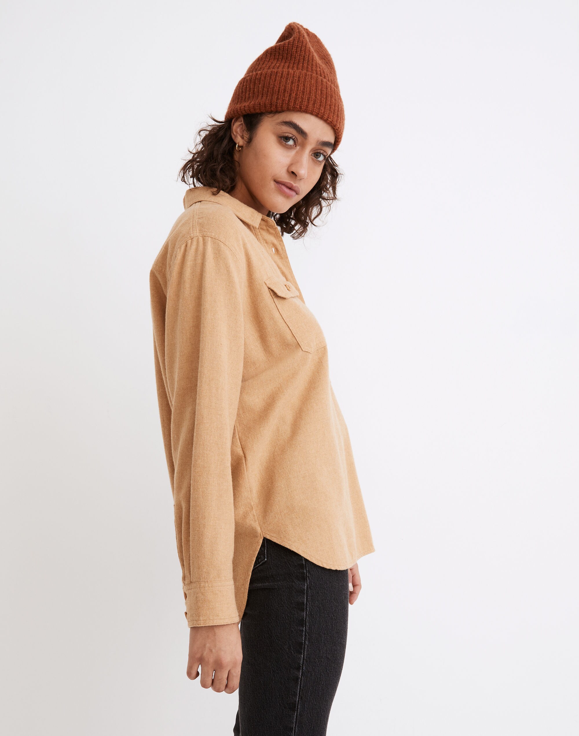 Flannel Flap-Pocket Popover Shirt