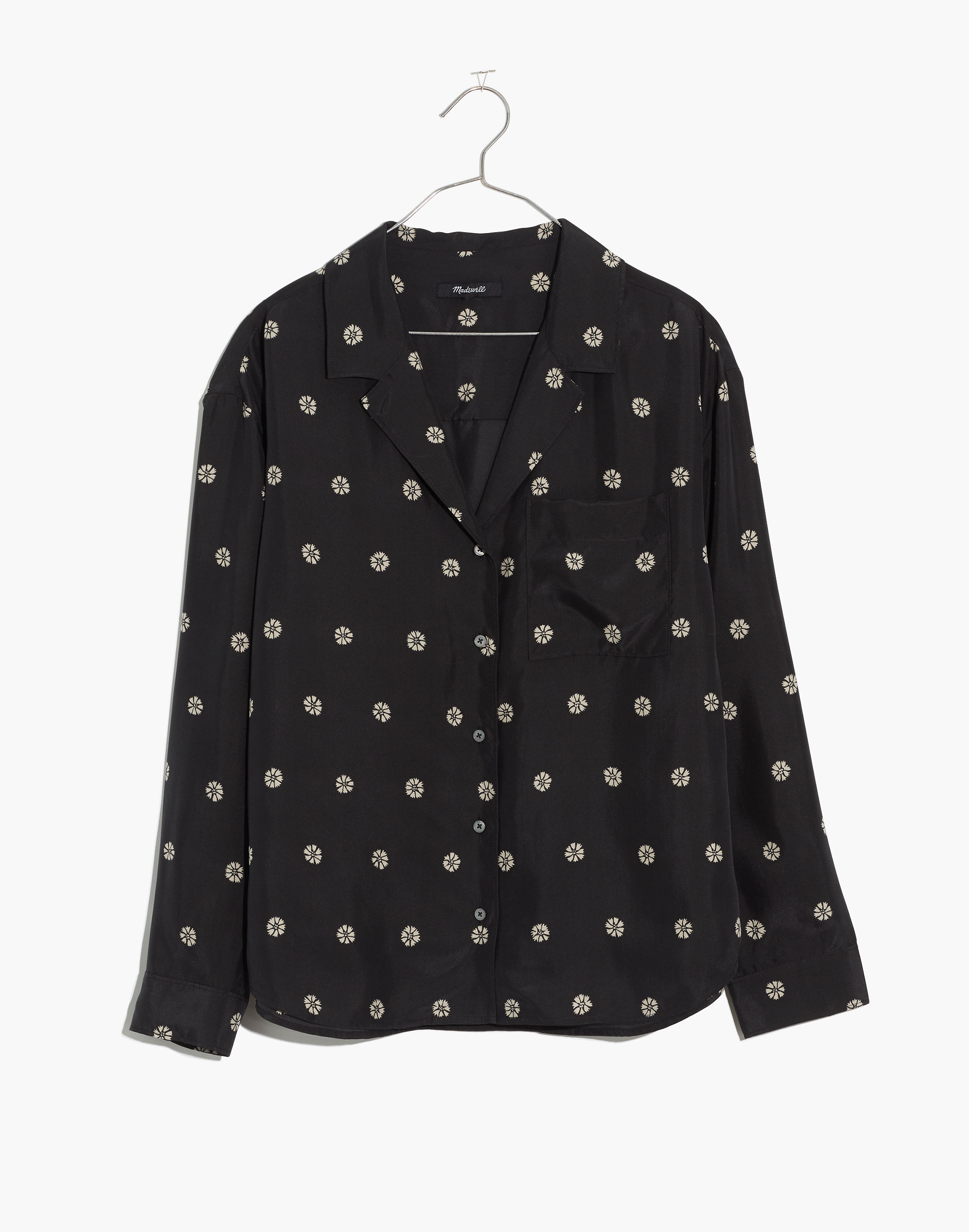 Silk Pajama Shirt in Bloom Dot