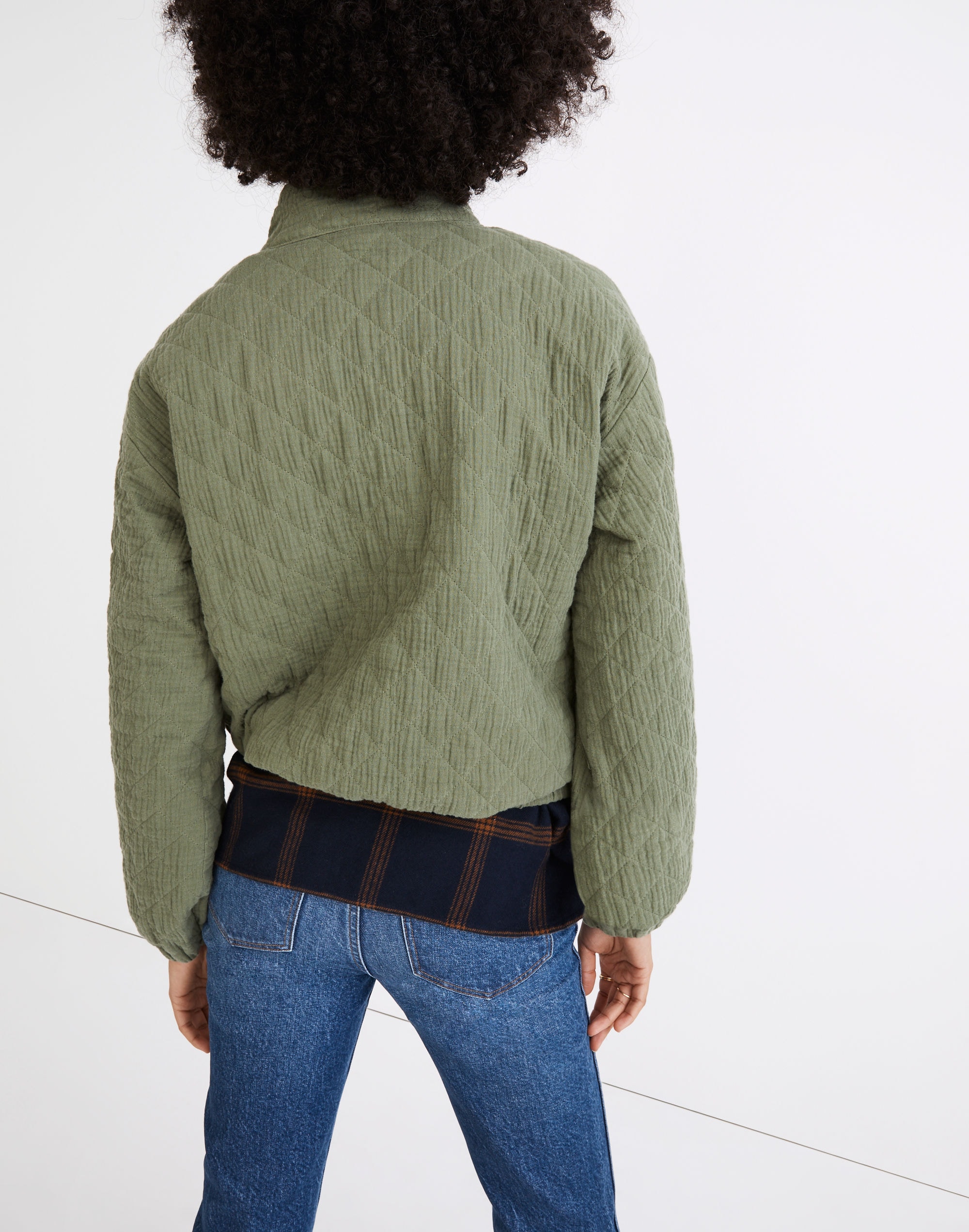 Diamond Jacquard Half-Zip Pullover Top