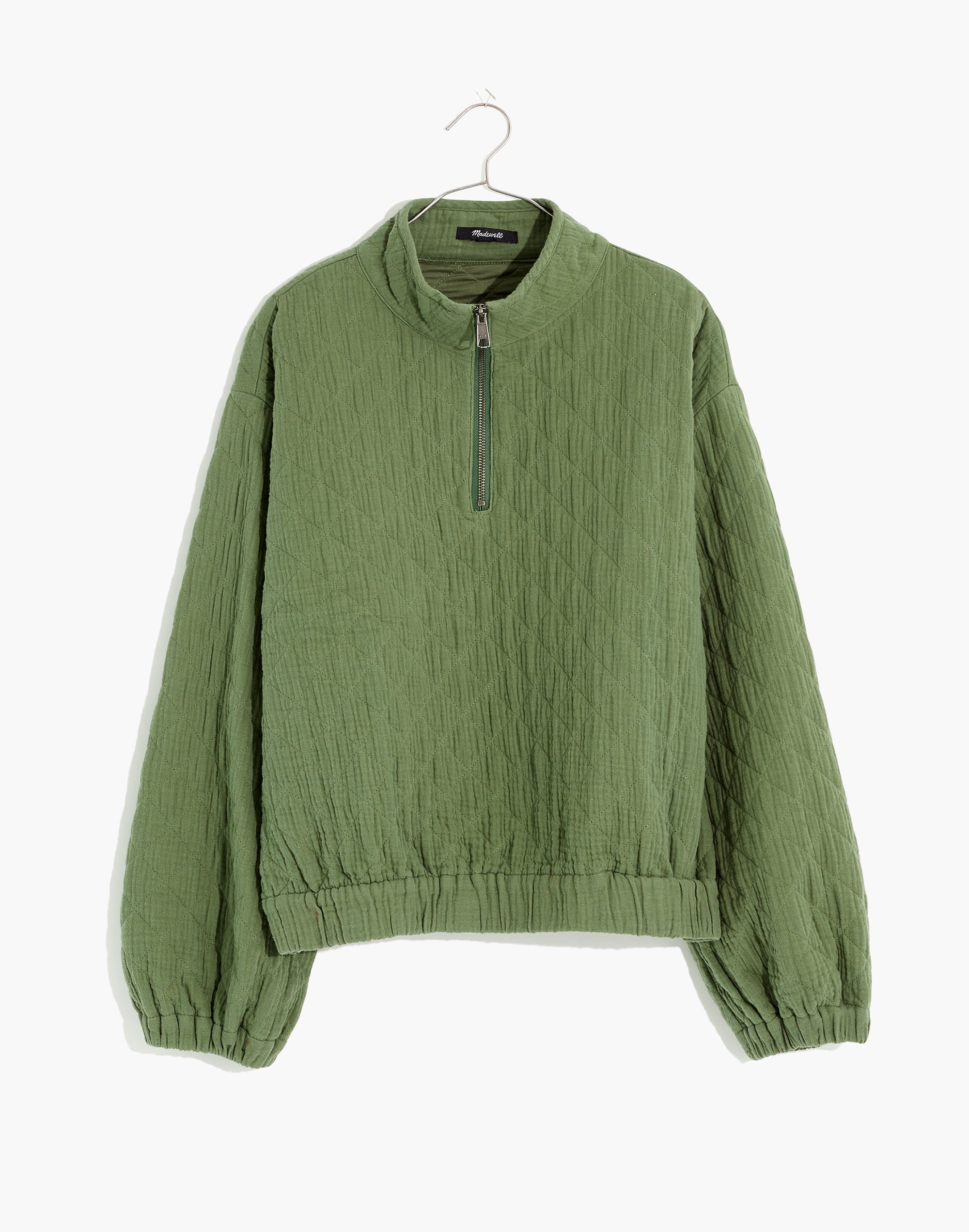 Diamond Jacquard Half-Zip Pullover Top | Madewell