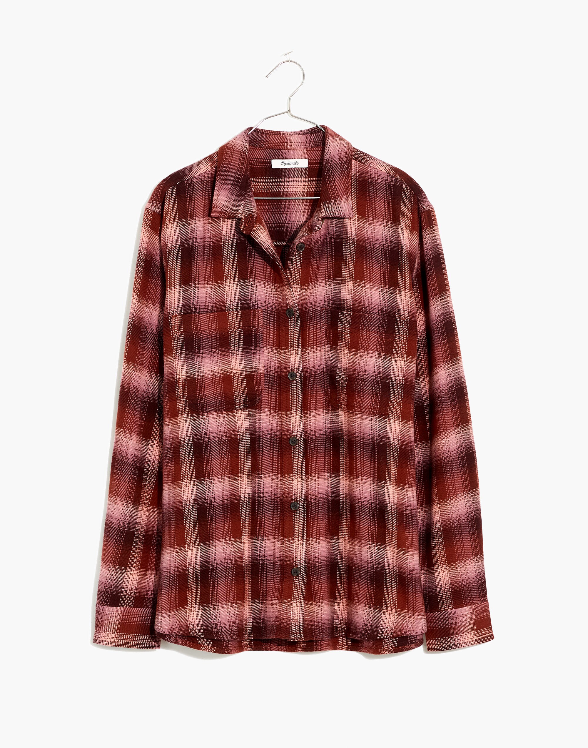 Flannel Oversized ExBoyfriend Swing Shirt in Buffalo Check Madewell