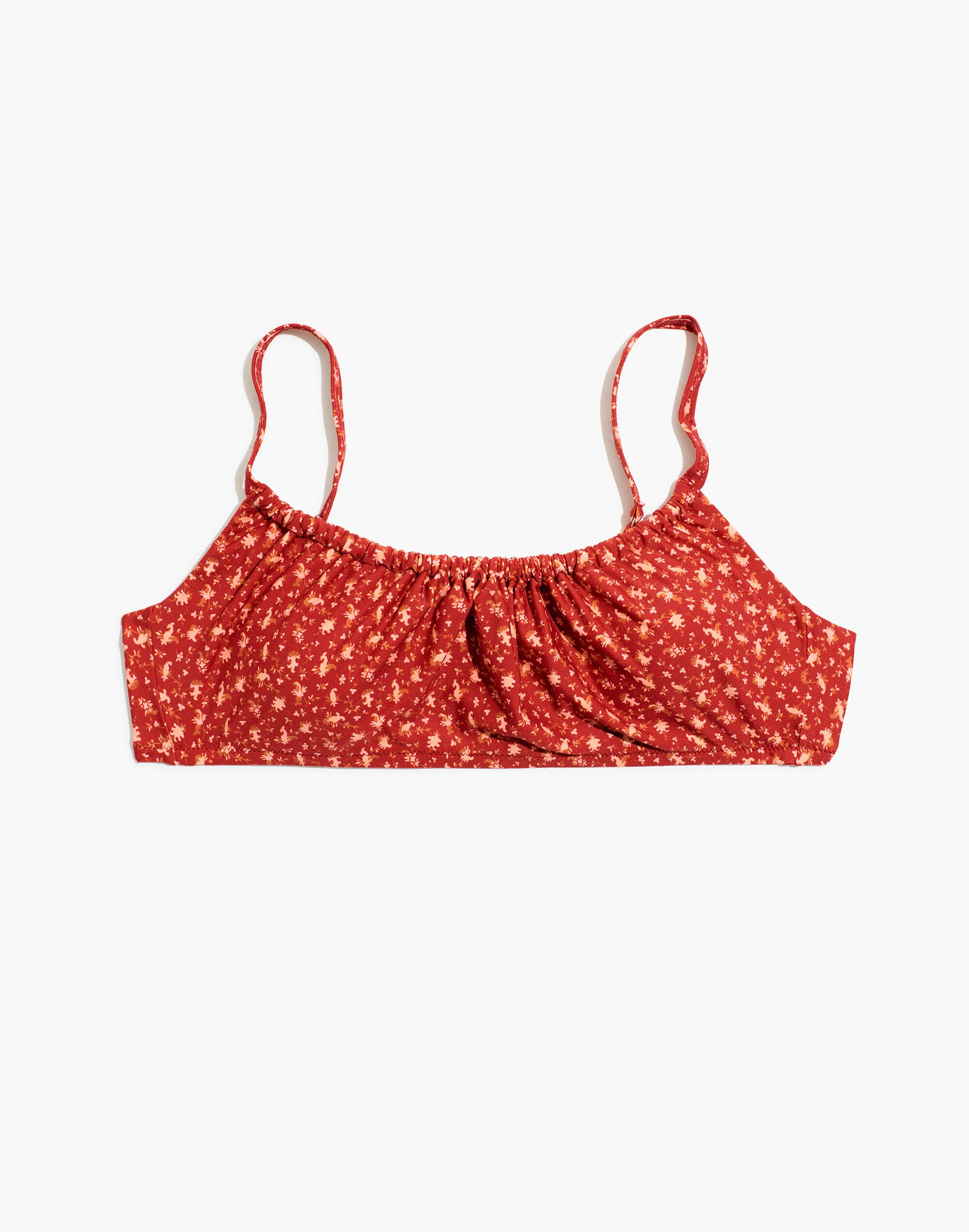 Madewell Second Wave Gathered Bikini Top in Ditsy Floral