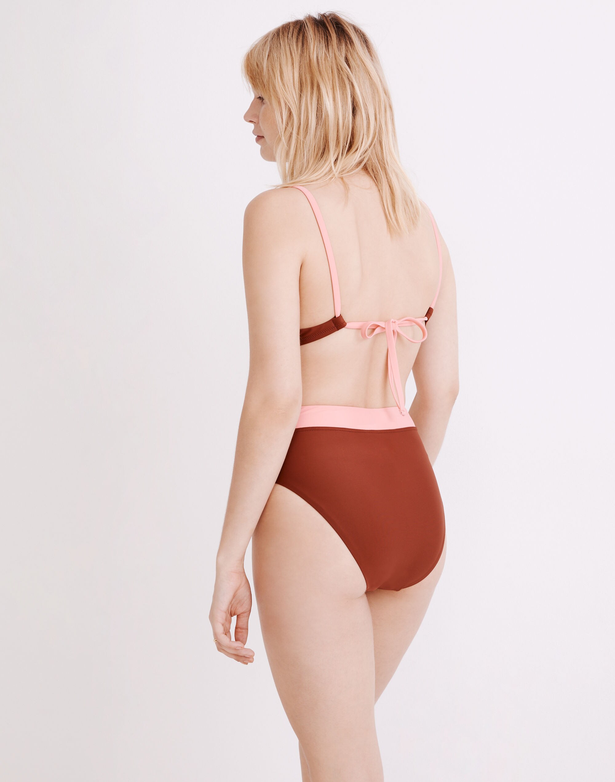 Madewell Second Wave High-Cut Bikini Bottom in Colorblock