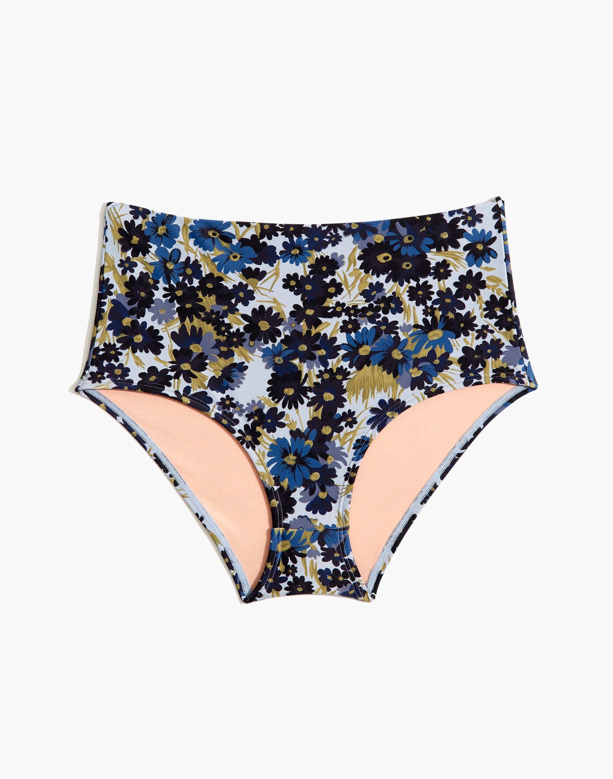 Madewell Second Wave Retro High-Waisted Bikini Bottom in Daisy Reverie