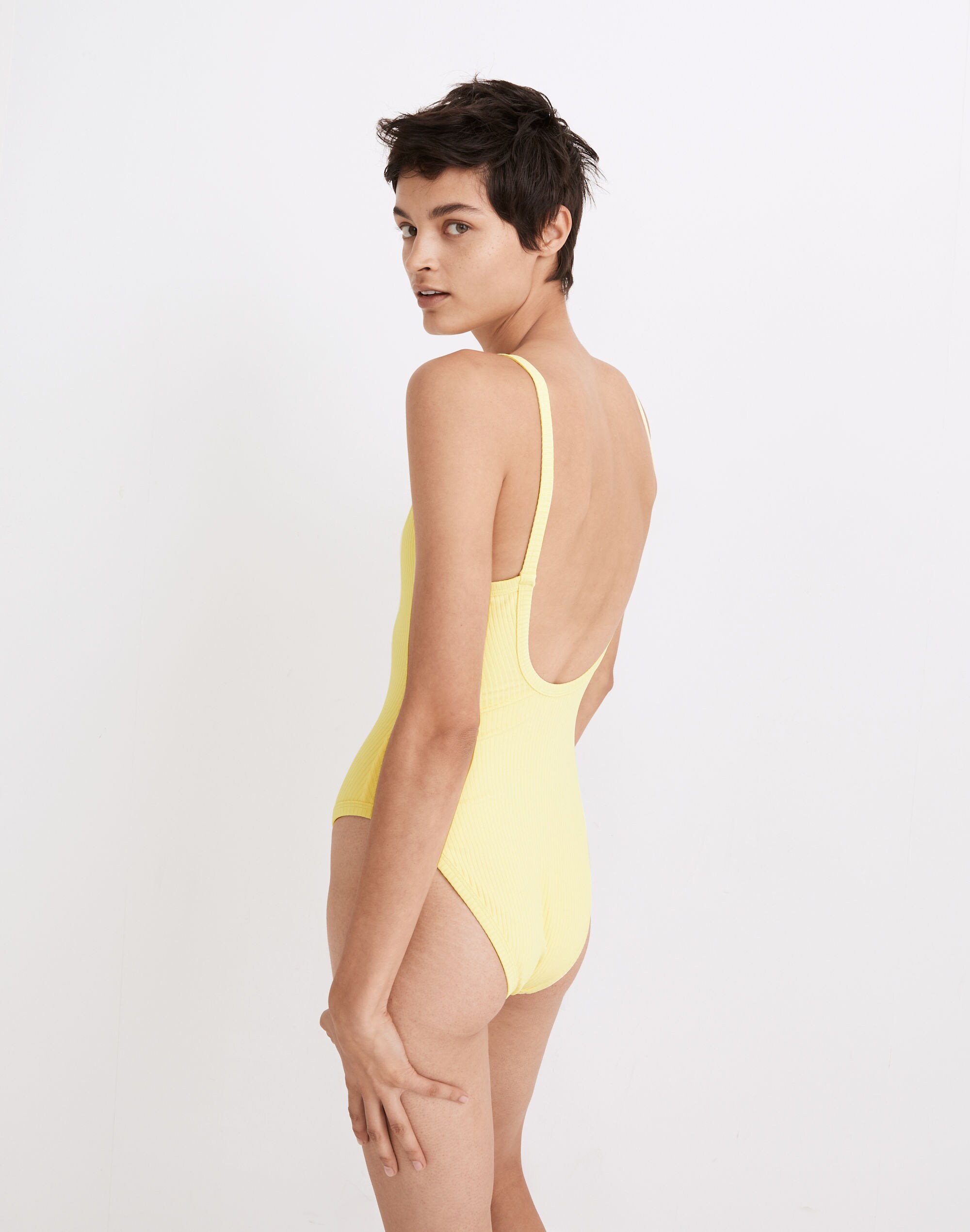 Madewell Second Wave Ribbed Cami One-Piece Swimsuit