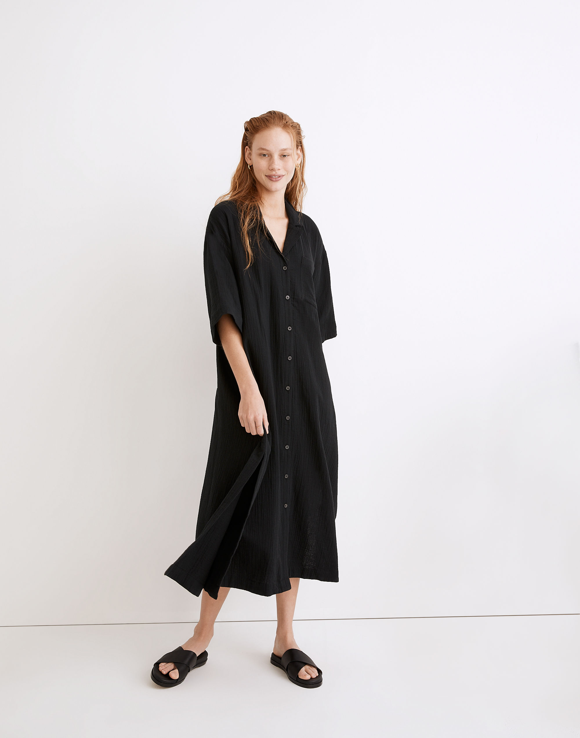 Lightestspun Cover-Up Maxi Shirtdress