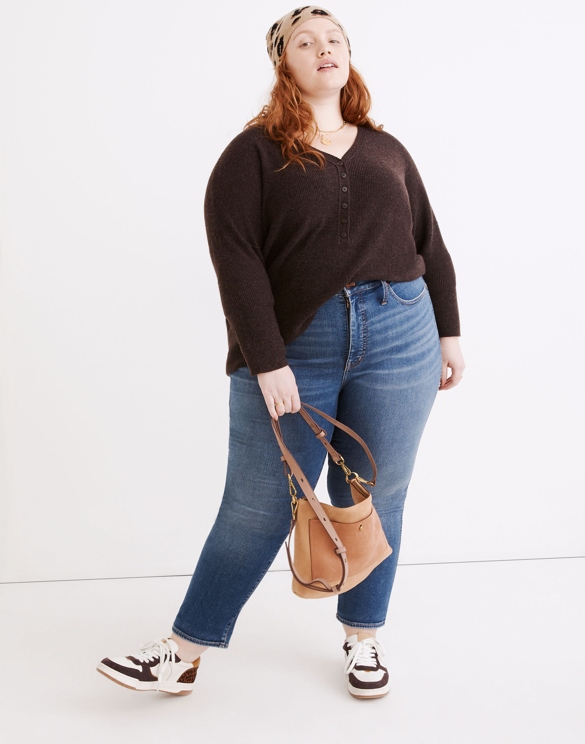 Plus Asherton Waffle Henley Sweater