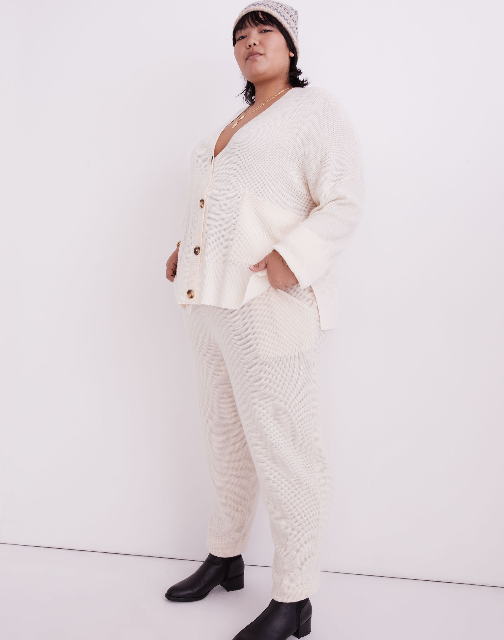 Plus Asherton Waffle Cardigan Sweater