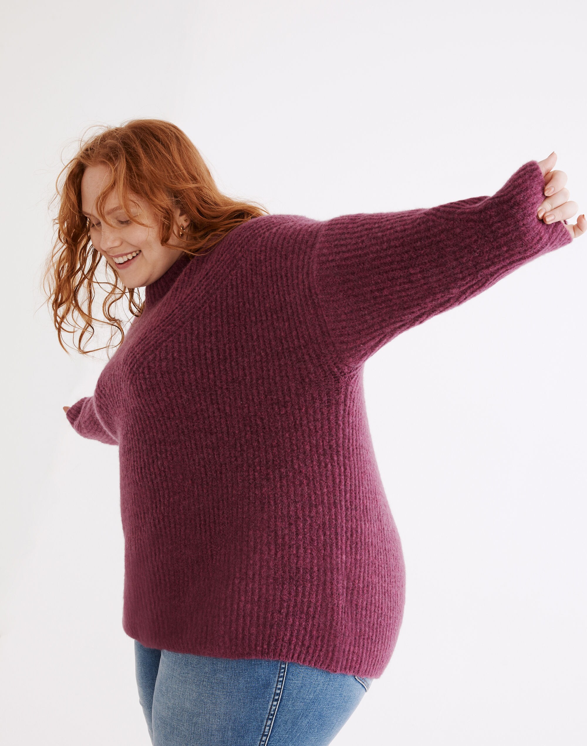 Plus Belfiore Ribbed Pullover Sweater