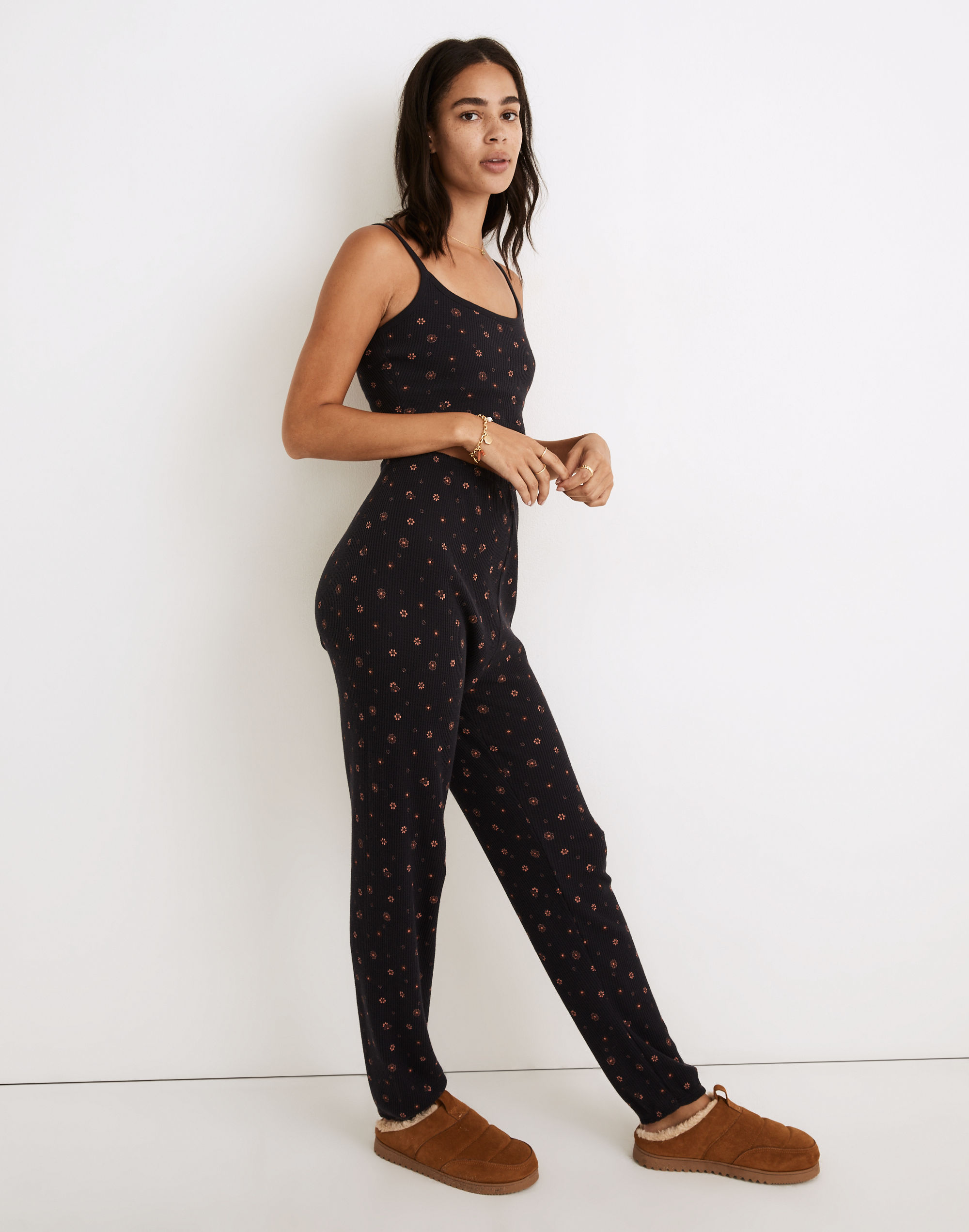 Waffle Knit Pajama Sweatpants in Bandana Floral