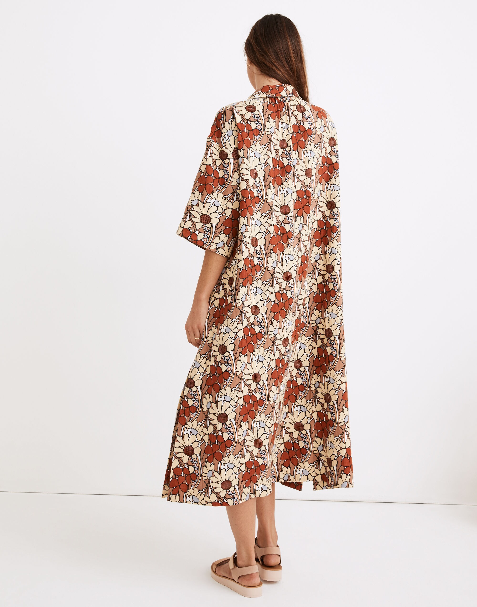 Lightestspun Cover-Up Maxi Shirtdress in Daydream Floral